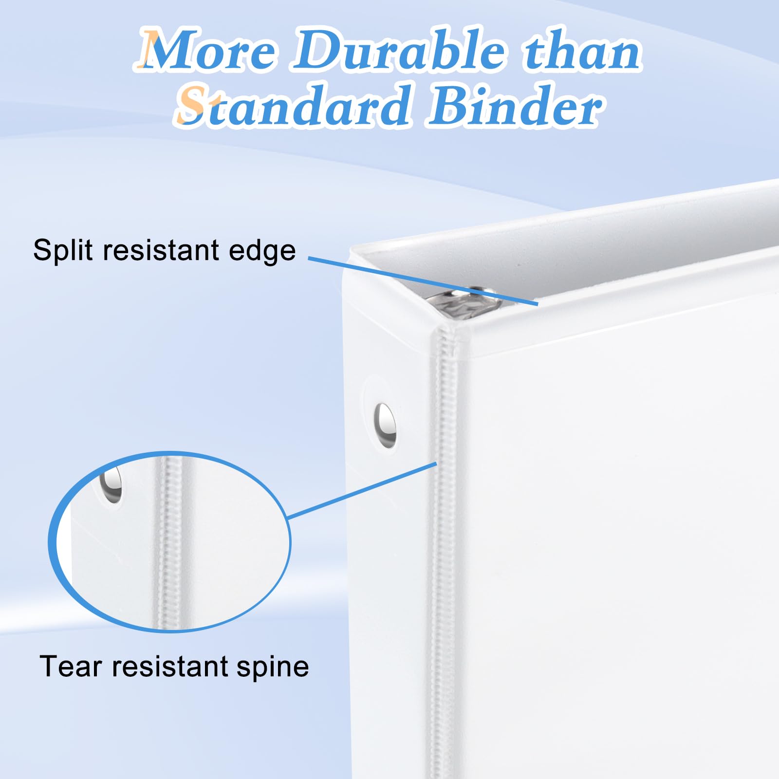 1-Inch Round Ring Binder - 12-Pack White 3-Ring Binders for Letter Size Paper | Durable Presentation Binders for Office, School & Business Documents | Perfect for Reports, Presentations & Organizing Files