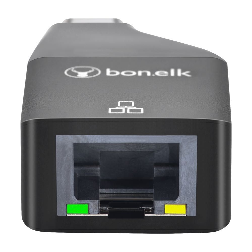 Bonelk USB C to Ethernet Adapter - Gigabit RJ45 LAN Network Converter for MacBook Pro/Air, iPad Pro, Chromebook, Dell XPS - Stable Wired Internet Connection for Work, Gaming & Streaming (Black)