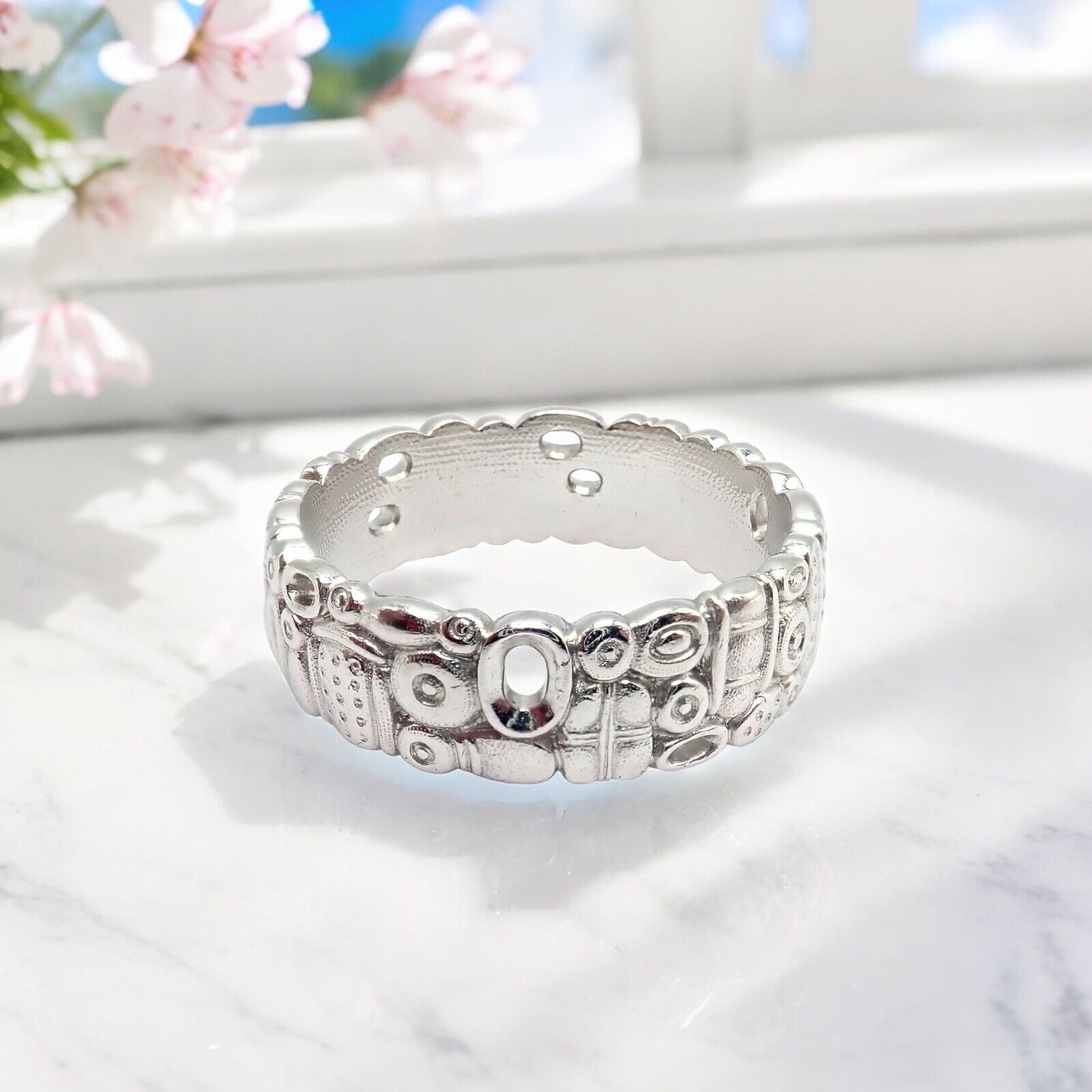 Authentic Alex Sepkus Favorite Things Platinum Band Ring Size 8.5 - Elegant Jewelry for Weddings, Anniversaries & Special Occasions