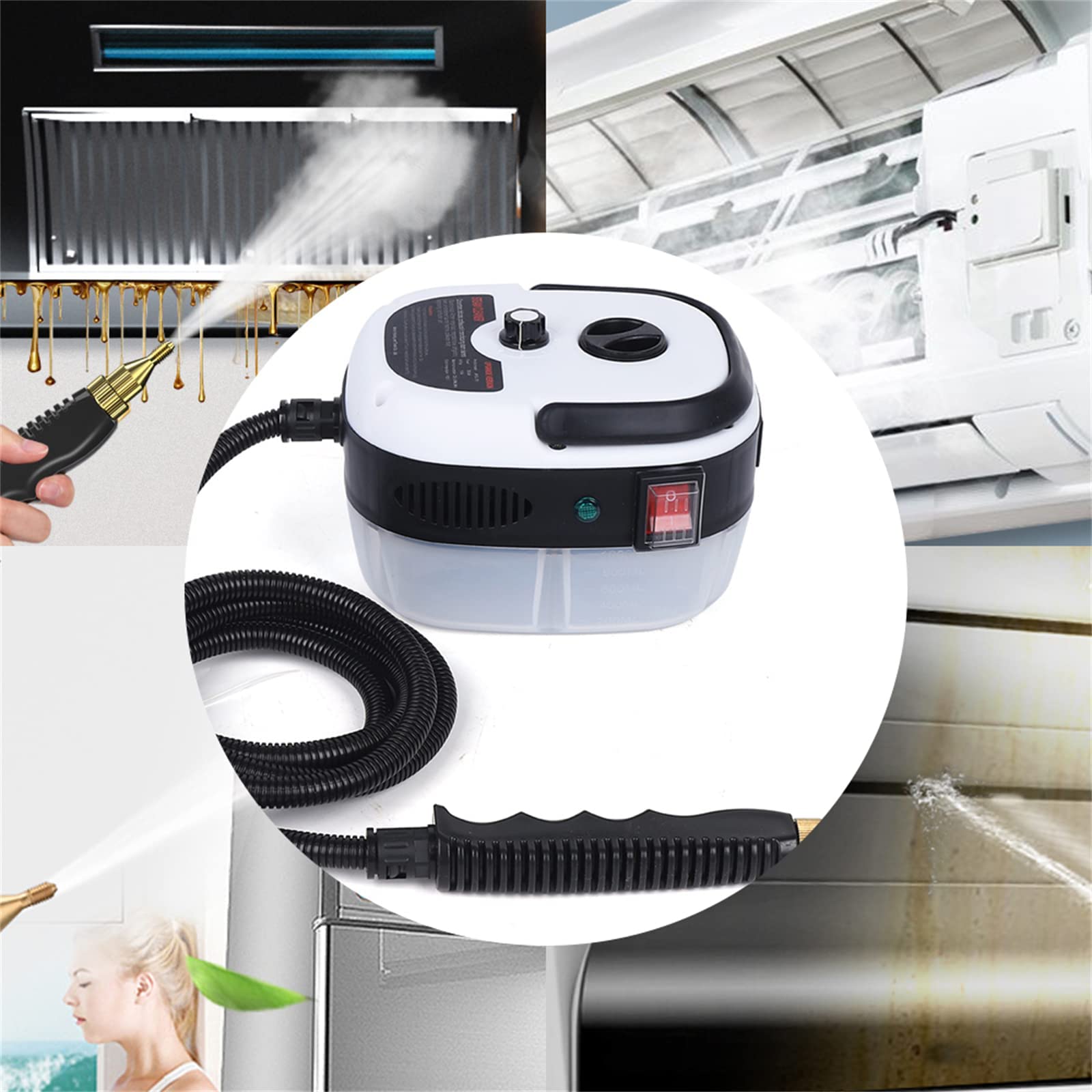2500W Handheld Steam Cleaner - High Temperature Pressurized Commercial Steamer for Furniture, Car & Home Cleaning | Portable Deep Cleaning Machine for Upholstery, Floors & Auto Detailing
