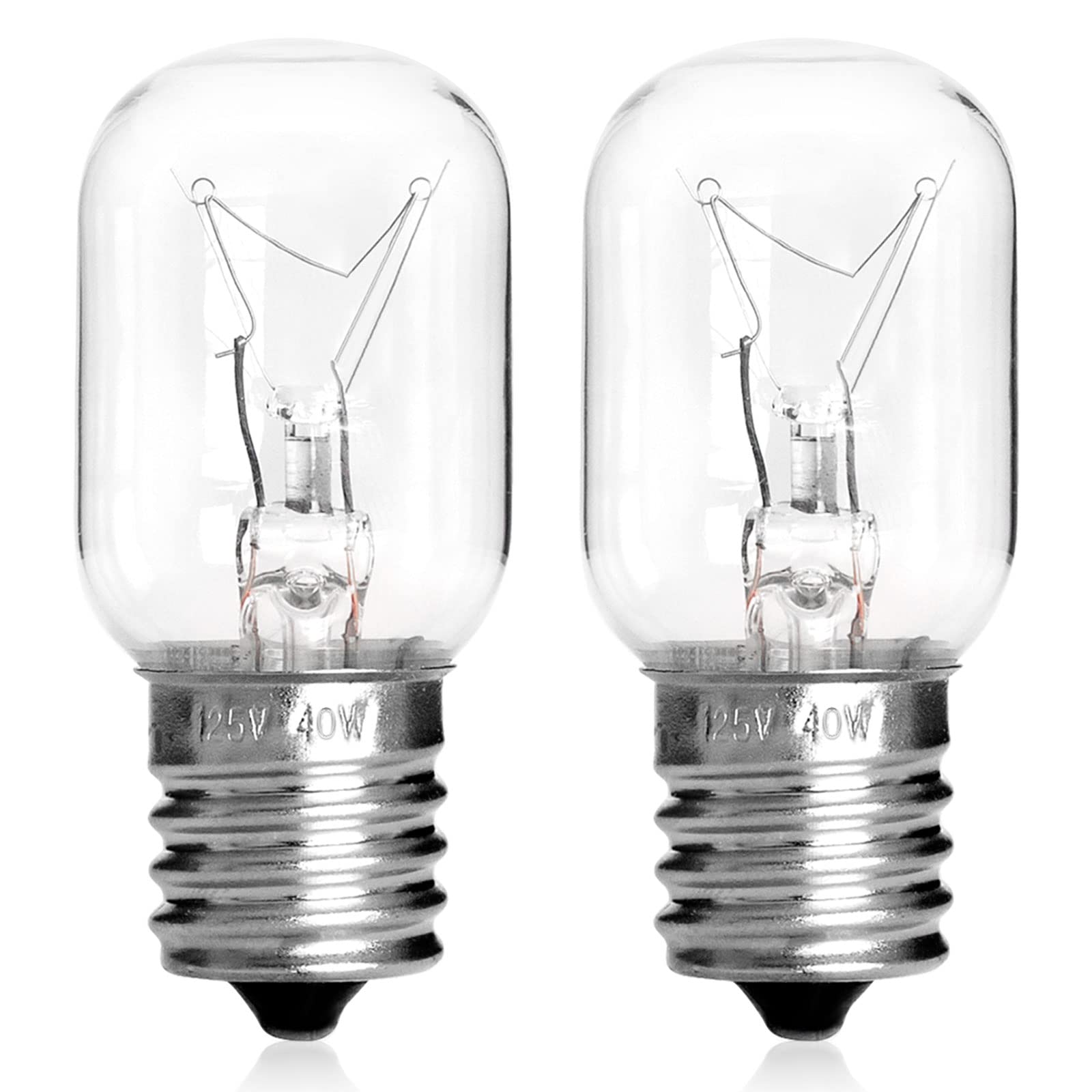 Belleone 40W 125V Microwave Light Bulb - Compatible with Whirlpool, Maytag, GE, Kenmore Over Range Hood (Model 8206232A) - 2-Pack for Stove and Kitchen Lighting