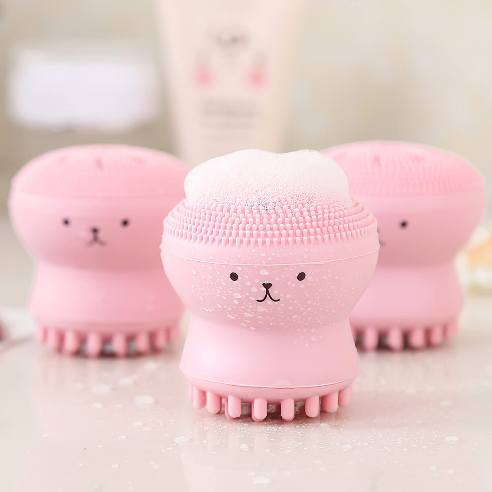 **Octopus Design Silicone Face Cleansing Brush - Deep Pore Cleaner for Exfoliating, Massaging & Makeup Removal | Soft Sponge & Skin-Friendly Silicone | Perfect for Daily Skincare & Spa Routine (1-Pack)**