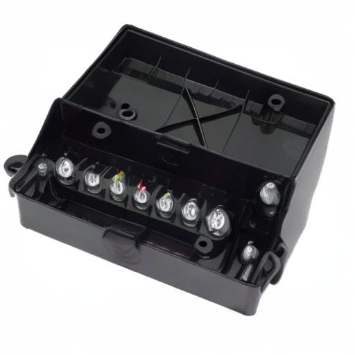 7 Way Trailer Wiring Junction Box - Waterproof Electrical Connector for US Trailers | Heavy Duty RV, Boat & Truck Wiring Harness Connection | Outdoor Use, Marine & Off-Road Applications