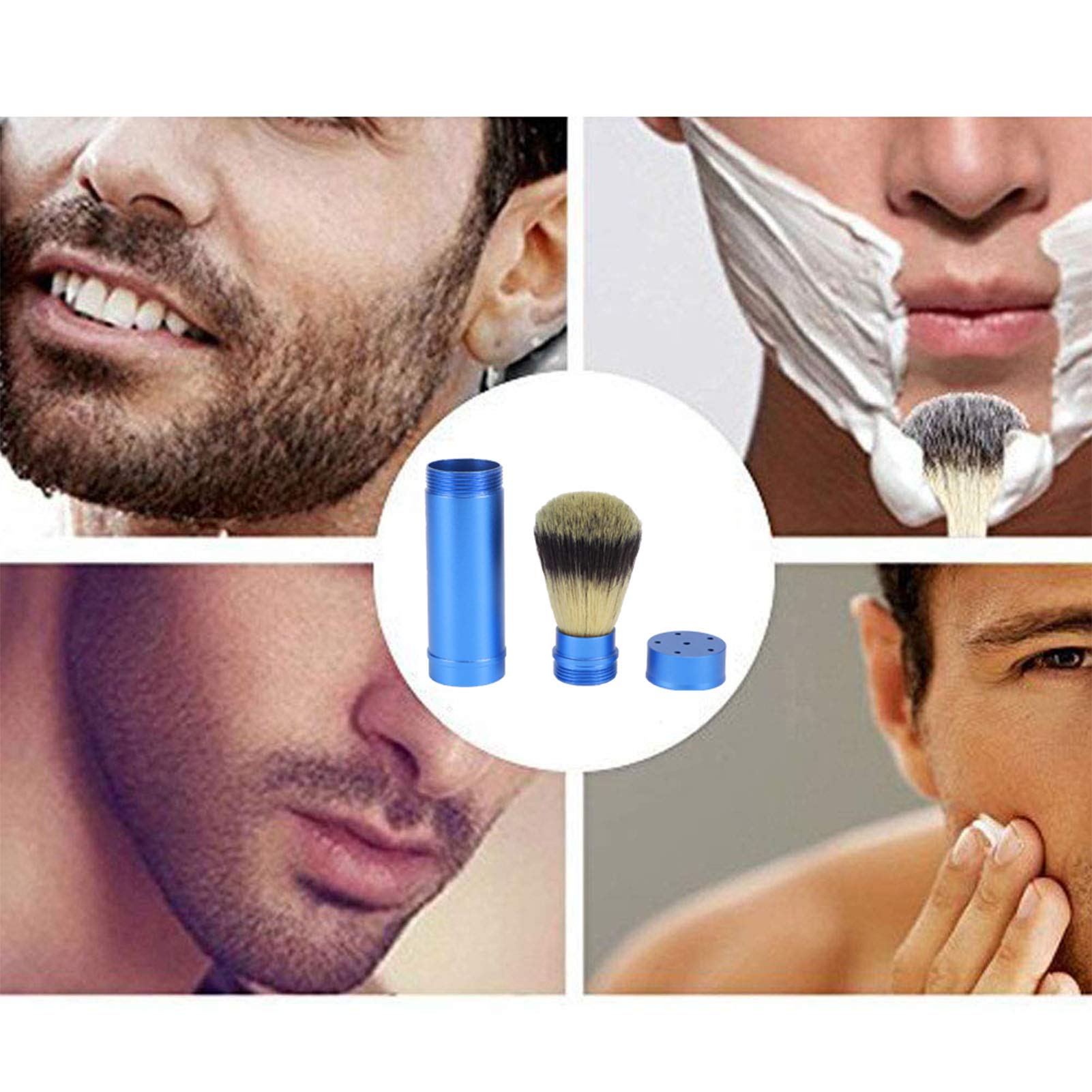 01 Premium Travel Shaving Brush for Men - Portable Beard & Facial Foaming Brush - Gentleman's Wet Shave Grooming Tool - Perfect for Business Trips, Camping & Daily Shaving Routine