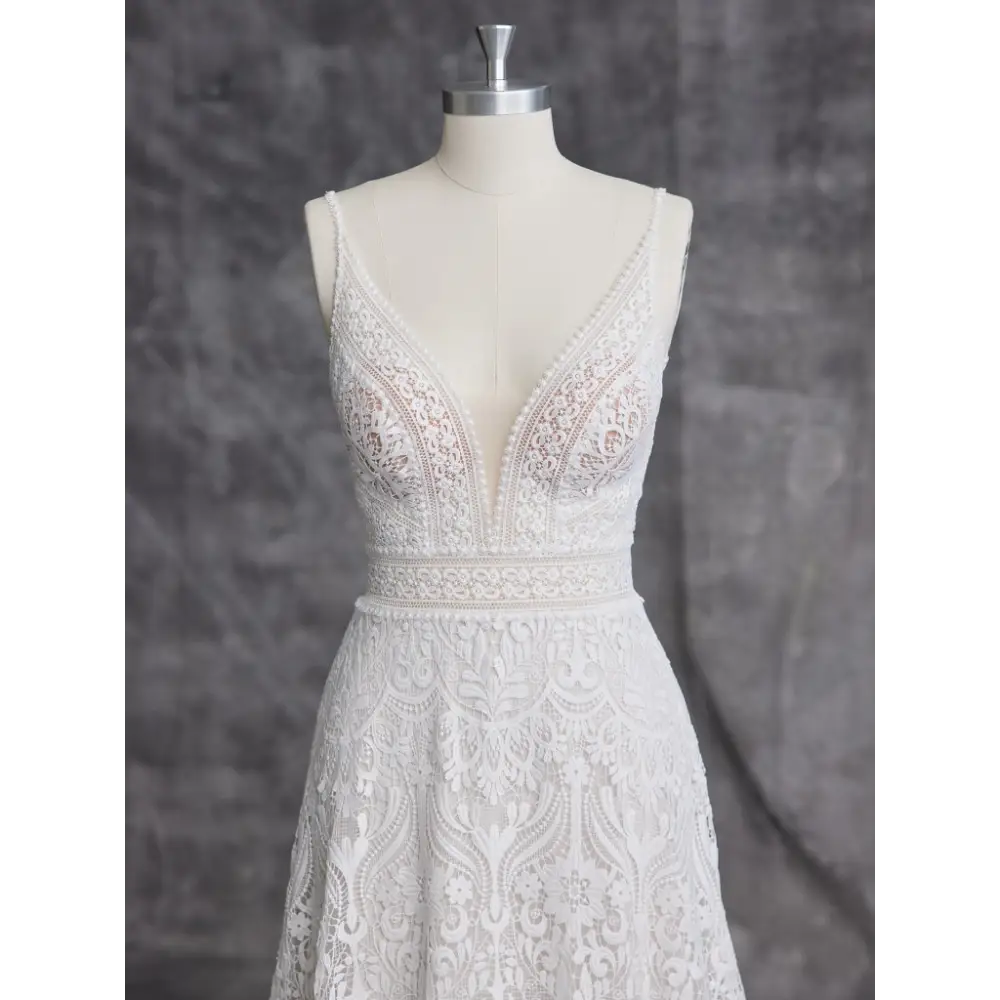 Maggie Sottero Hillary Wedding Dress – Elegant Lace Bridal Gown for Bride, Perfect for Church Ceremony & Outdoor Wedding Photos