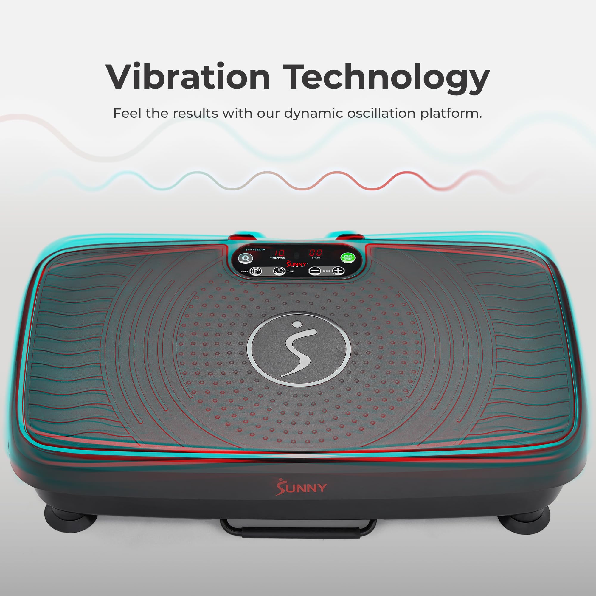 Sunny Health & Fitness Vibration Plate Exercise Machine - Full Body Workout Platform with 20 Speeds & 5 Modes for Lymphatic Drainage, Weight Loss & Muscle Recovery | Home Gym Equipment for Tension Relief & Fitness Training