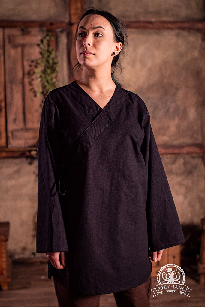 Premium Black Jimbei Shirt - Traditional Japanese Summer Kimono for Men - Perfect for Casual Wear, Loungewear, and Cultural Events