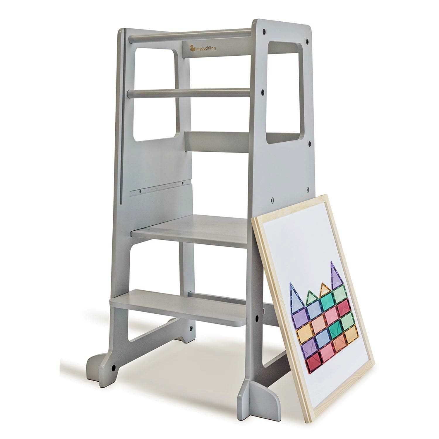 LOLA Deluxe Wooden Learning Tower for Toddlers - Adjustable Height Kitchen Helper Step Stool - Safe & Sturdy Montessori Toddler Standing Tower for Cooking, Baking & Learning - Perfect for Kids Ages 2-6