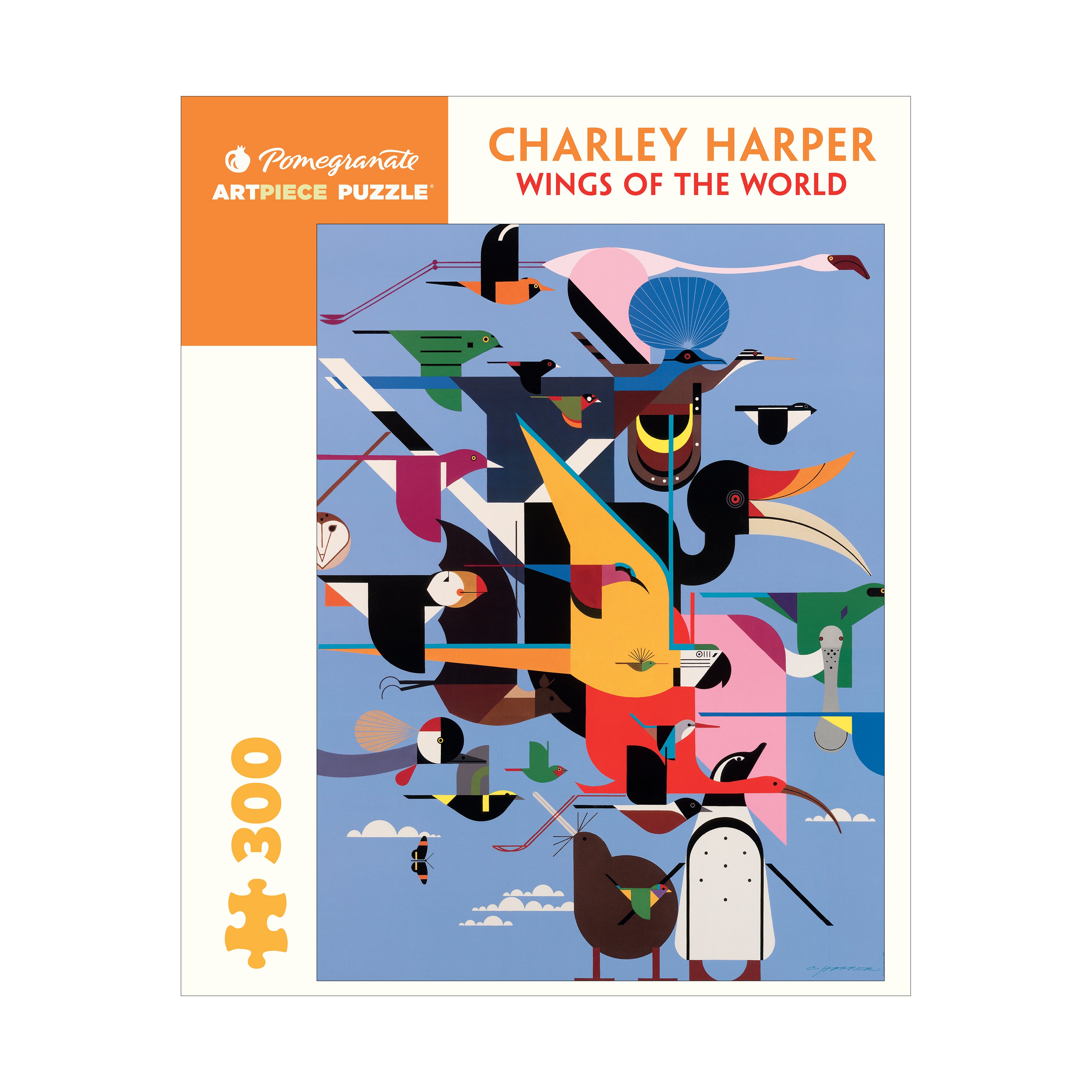 Charley Harper Wings of the World 300-Piece Jigsaw Puzzle - Colorful Bird Puzzle for Adults & Kids, Perfect for Family Game Night & Home Decor