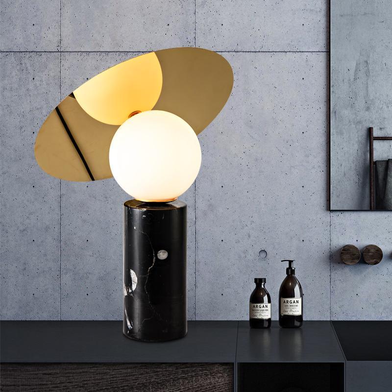Bola Disc Table Lamp - Modern LED Nightstand Light for Bedroom, Living Room, Office | Dimmable Touch Control, Warm White Light, USB Charging Port