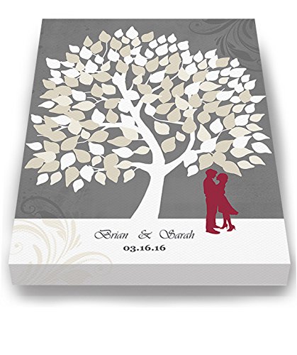 Personalized Couple's Tree Canvas Wall Art - Custom His & Hers Romantic Gift with Names & Date - Wedding Anniversary, Newlywed, Housewarming Gift - 24