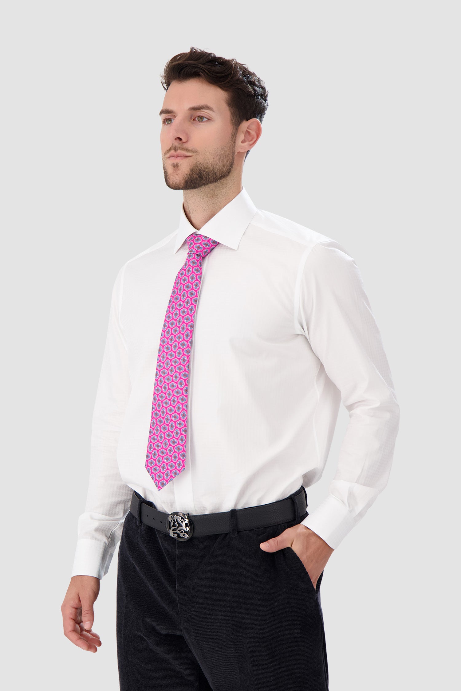 Luxury Kiton Pink Silk Tie for Men - Elegant Formal Necktie for Weddings, Business & Special Occasions