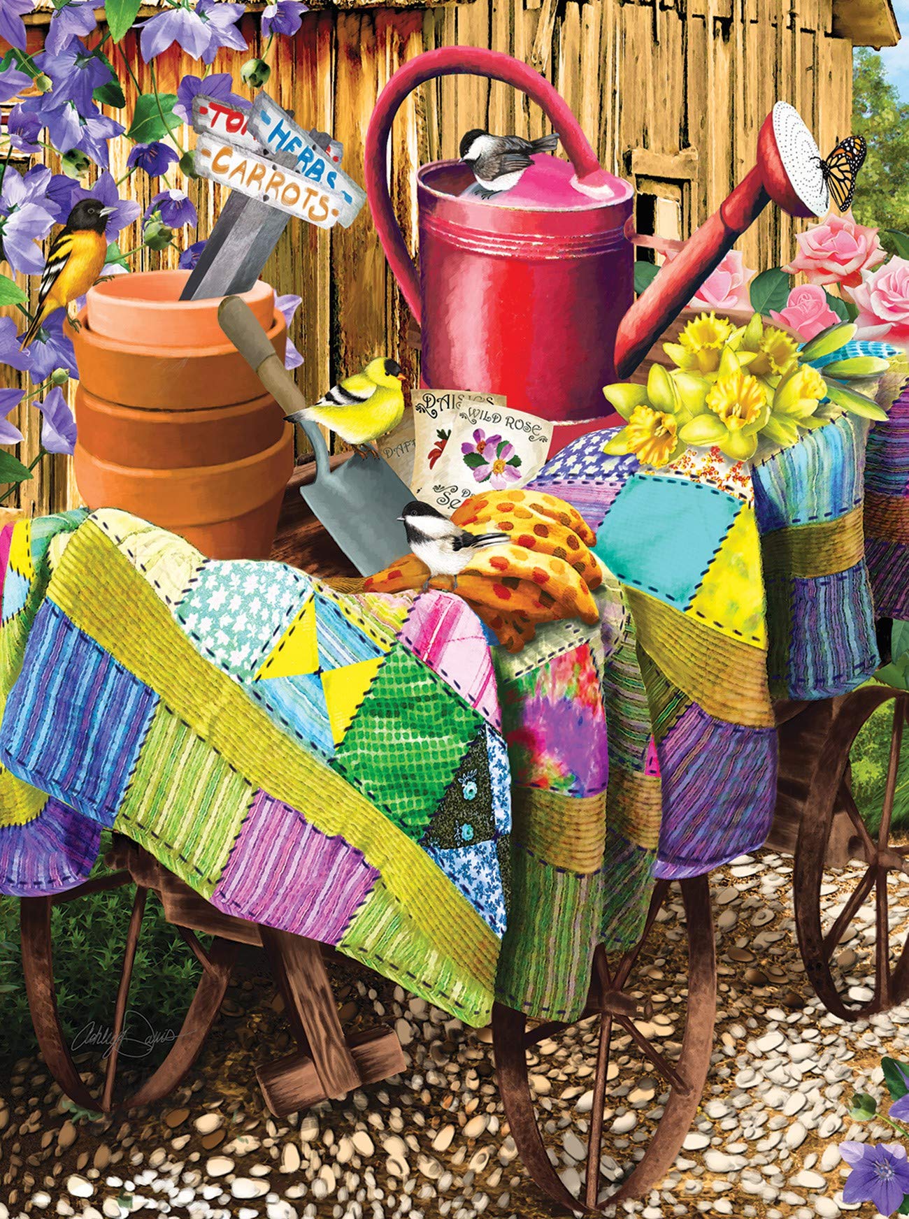1000 Piece Gardening Birds Jigsaw Puzzle by SunsOut - Beautiful Garden Scene Puzzle for Adults & Teens - Perfect for Relaxation, Family Game Night & Home Decor