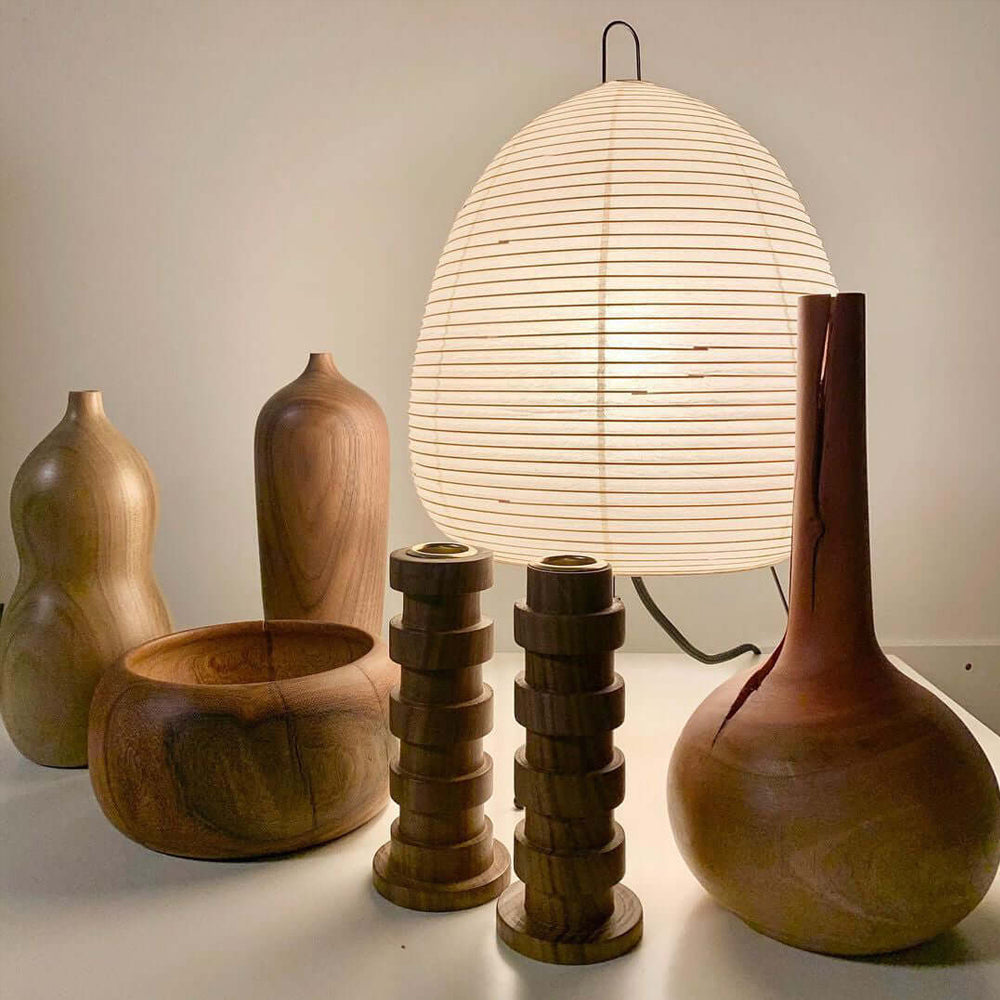 Akari Paper Table Lamp - Handmade Japanese Shoji Style Lighting for Bedroom, Living Room & Office - Warm Ambient Light for Relaxation & Decor