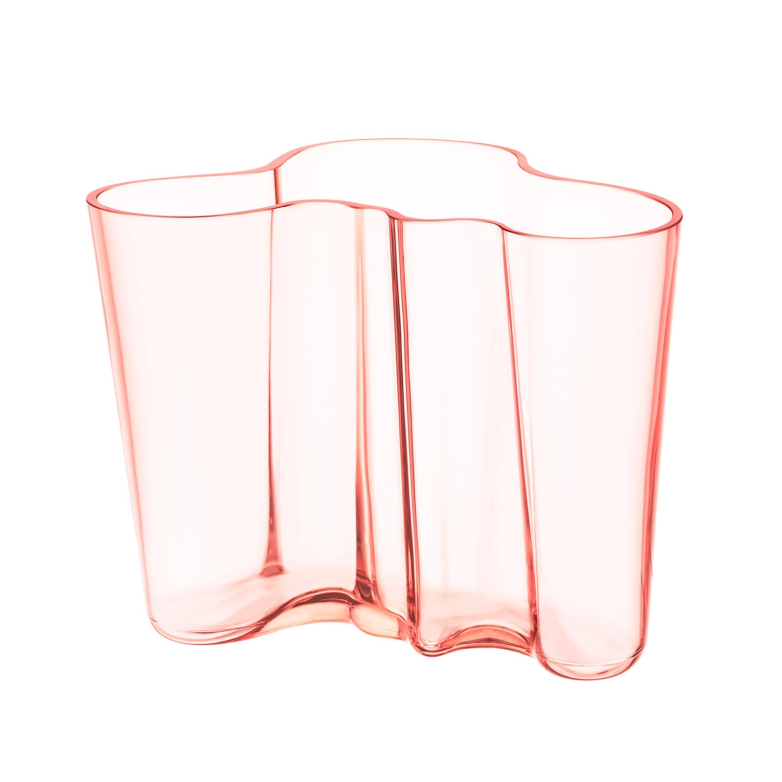 Iittala Alvar Aalto Vase 160mm Light Pink - Modern Scandinavian Glass Vase for Home Decor, Wedding Centerpiece & Floral Arrangements