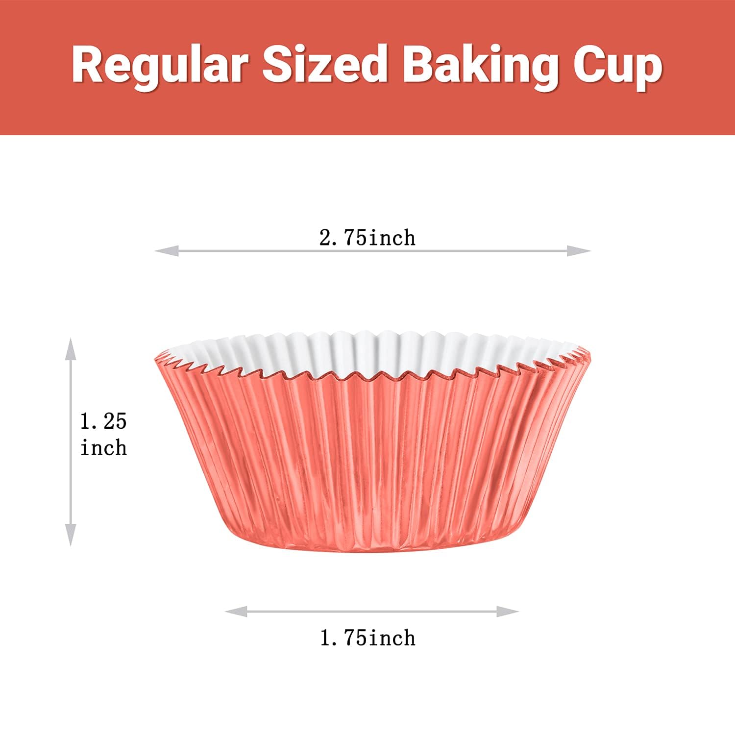Premium Rose Gold Foil Muffin & Cupcake Liners - Standard Size Baking Cups (100 Count) - Perfect for Birthday Parties, Weddings & Holiday Baking