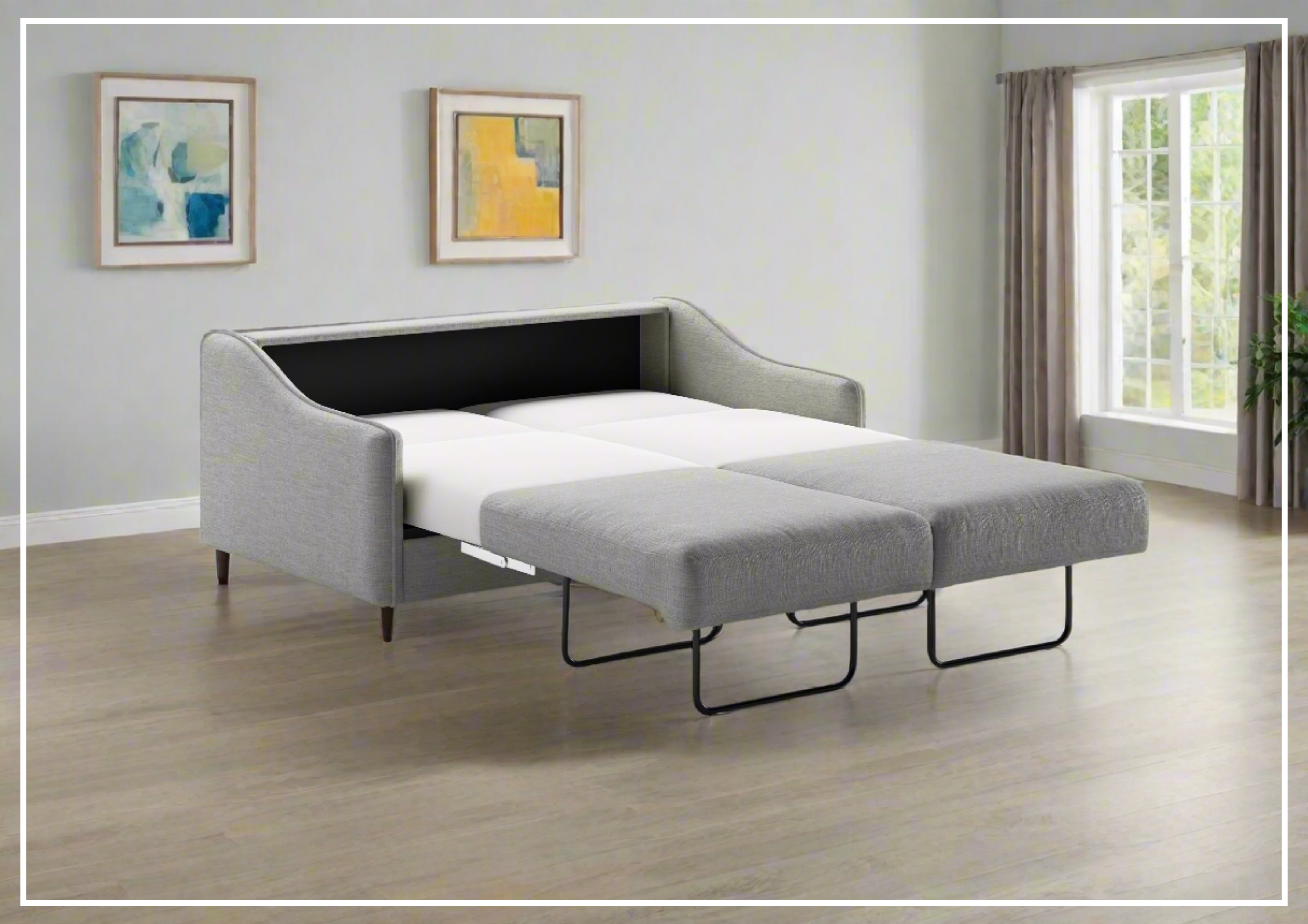 Luonto Ethos Fabric Queen Sleeper Sofa - 2 Gray Color Options | Convertible Sofa Bed for Small Spaces | Perfect for Guest Rooms, Apartments & Home Offices