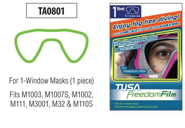 TUSA TA0801 Anti-Fog Film for Scuba Diving Masks - Single Lens - Prevent Fogging for Clear Underwater Vision