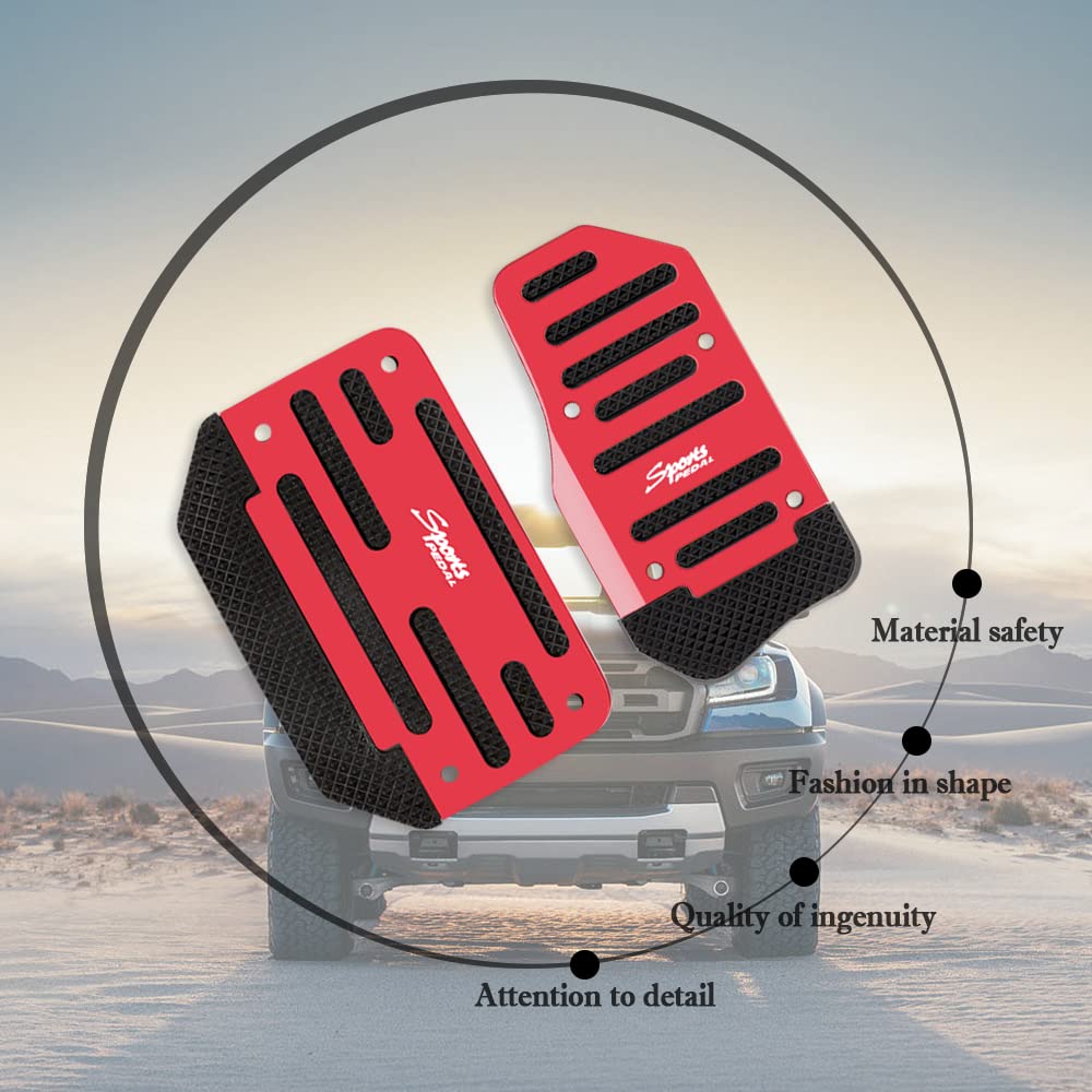 2PCS Non-Slip Car Pedal Covers - Aluminum Alloy for Safe Driving, Fits Car Truck SUV - Perfect for Commuting & Road Trips