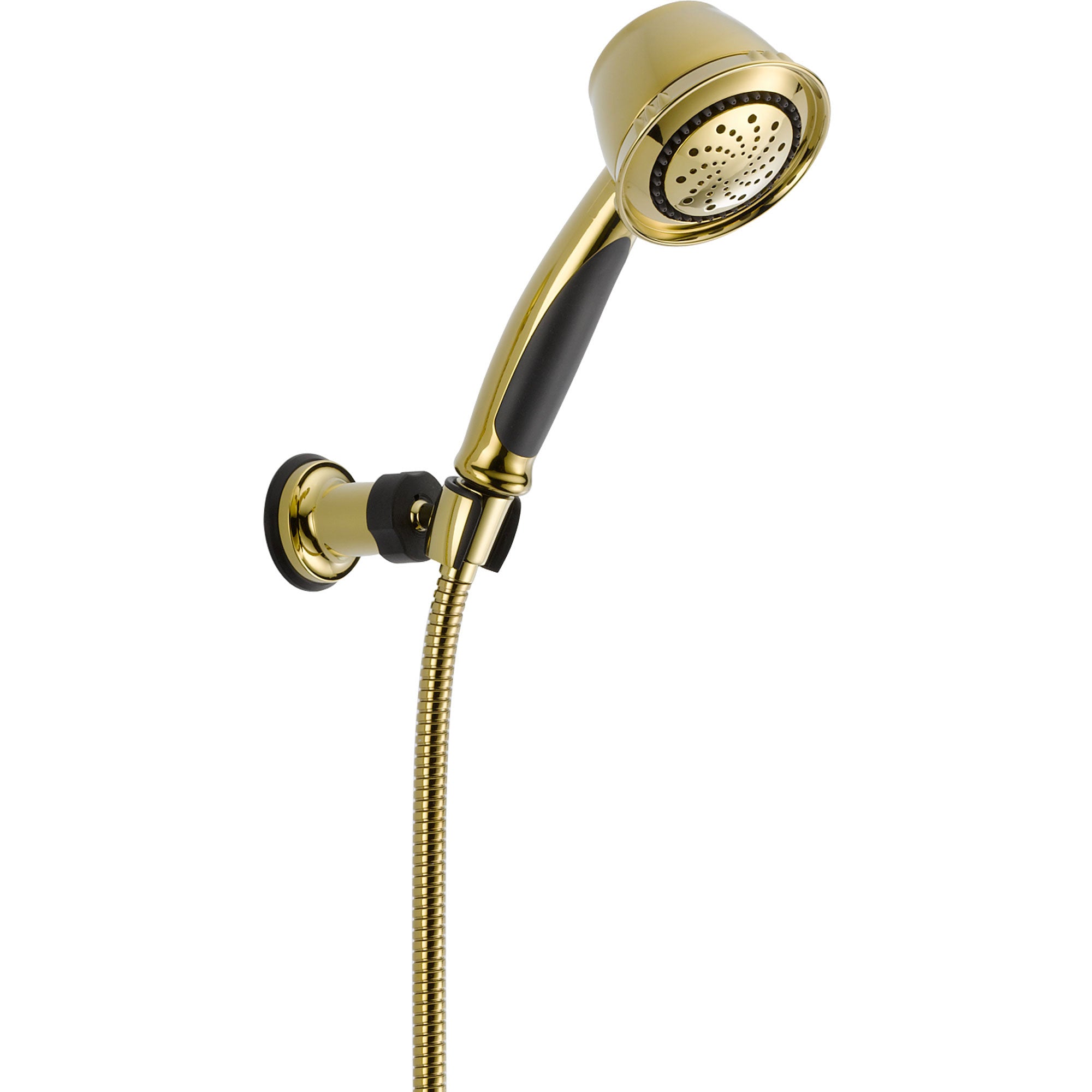 Delta 5 Spray Adjustable Wall Mount Handheld Shower Head in Polished Brass - 561284 - Perfect for Bathroom, Spa & Relaxation (Modern Home & Luxury Hotel Style)