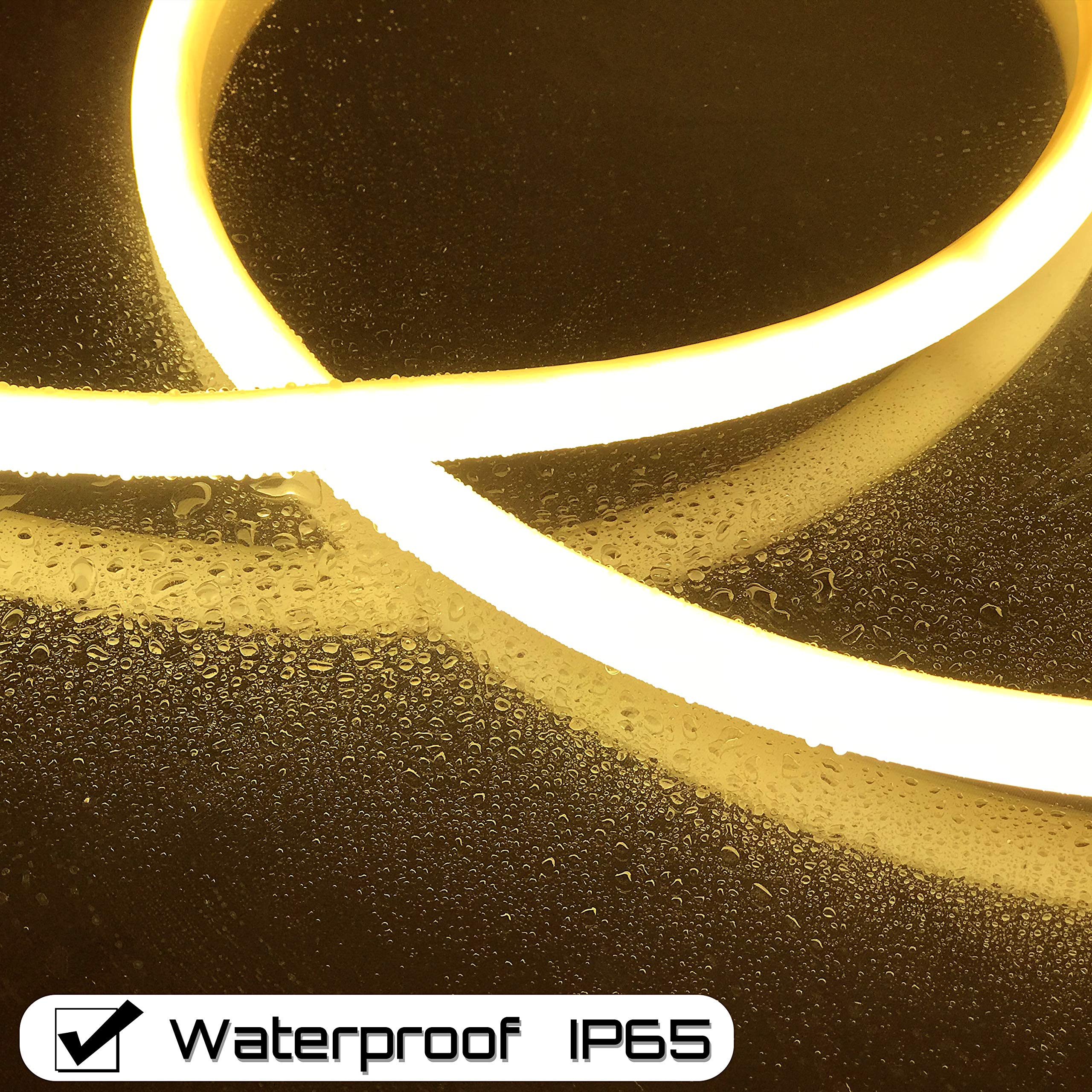 Russell Decor LED Neon Rope Lights - 100FT Flexible Warm White Glow Rope for Indoor/Outdoor Decor, Parties, Weddings & Home Lighting