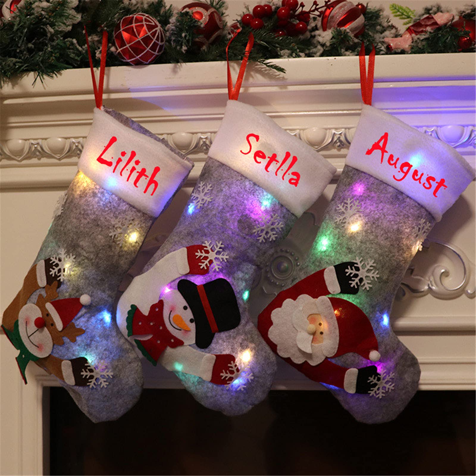 Personalized Christmas Stockings Set of 3 - 12