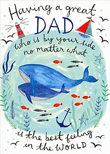 Personalized RSVP Birthday Card for Dad - 'By Your Side' Design Featuring 2 Blue Whales | Perfect for Father's Day, Anniversary & Special Occasions