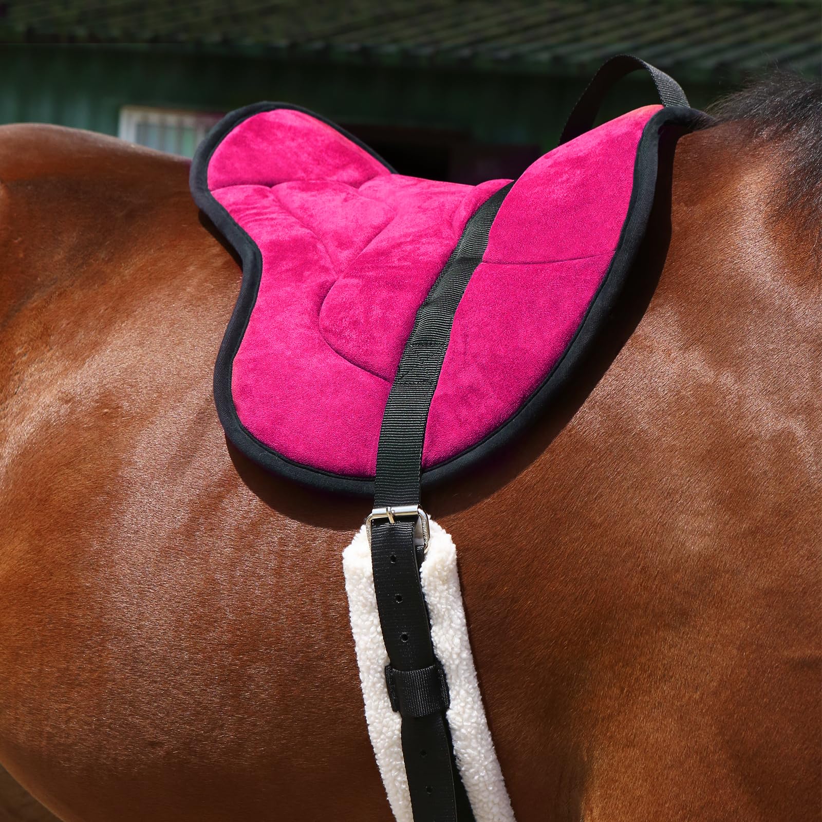 Harrison Howard Equestrian Saddle Pad - Breathable Horse Riding Pad with Girth for Western & English Riding - Perfect for Trail Riding, Training & Show Jumping