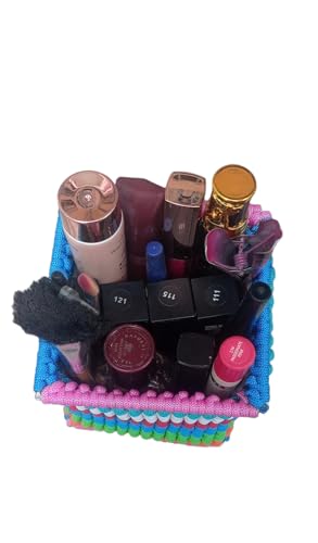 Handmade Macrame Makeup Box - Boho Chic Jewelry Storage Organizer for Bathroom, Vanity & Travel Accessories