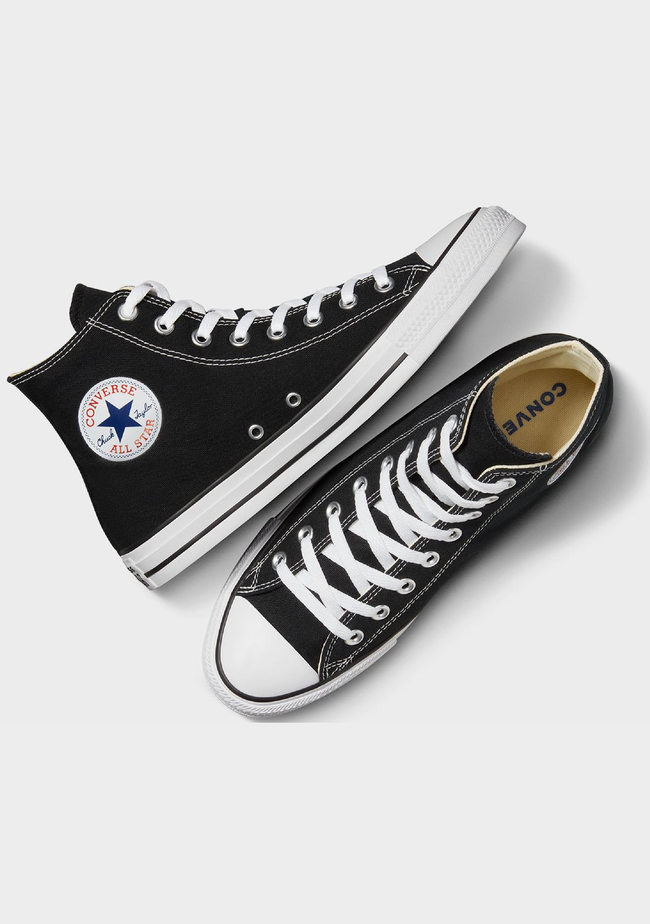 Converse Chuck Taylor All Star High Top Sneakers for Men & Women - Classic Black Canvas Shoes for Casual Wear, Street Style & Everyday Fashion