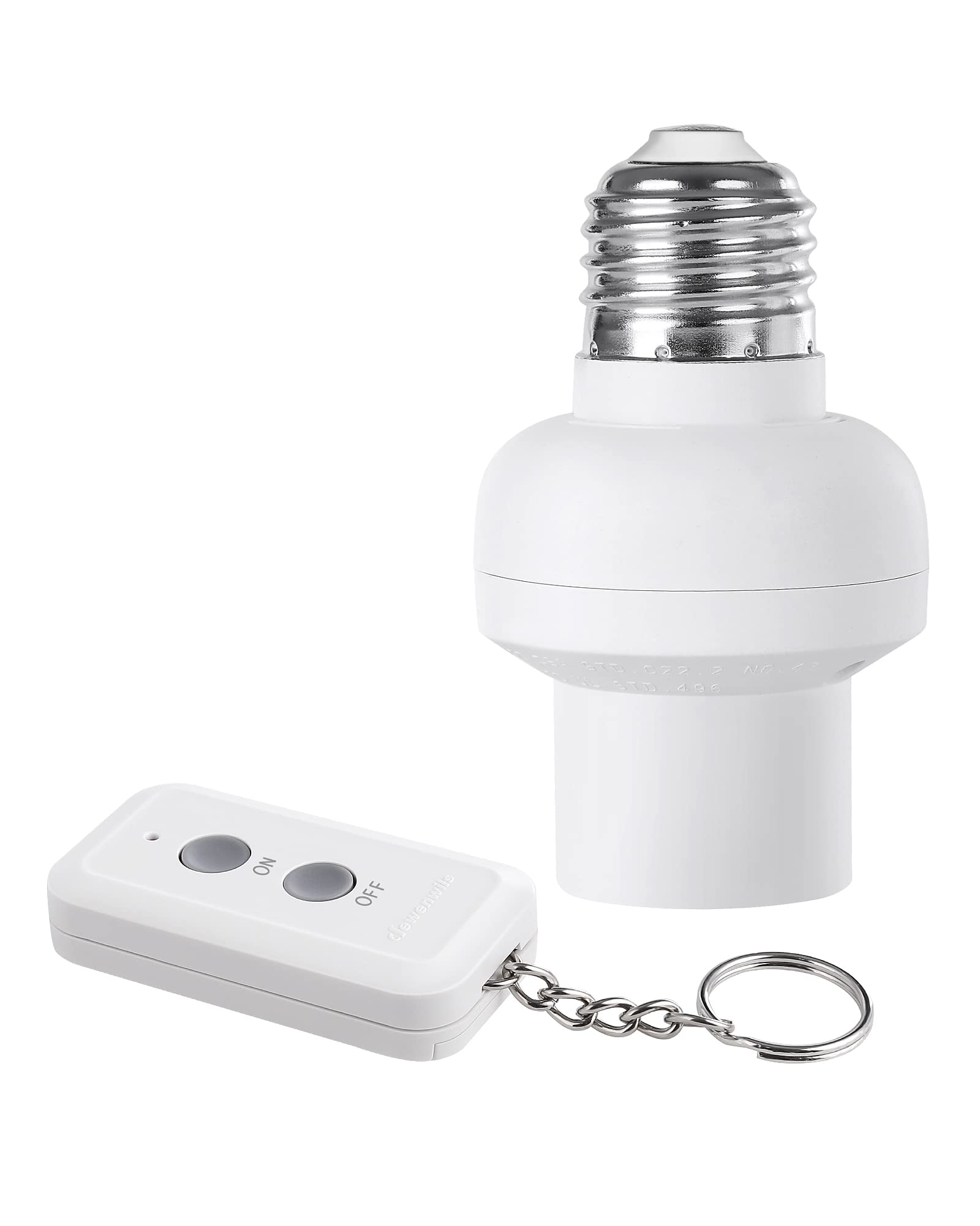DEWENWILS Wireless Remote Control Light Bulb Socket - E26/E27 Base Smart Switch Kit with Controller for Pull Chain Fixtures | No Wiring Needed, ETL Certified | Perfect for Bedroom, Living Room & Outdoor Lighting