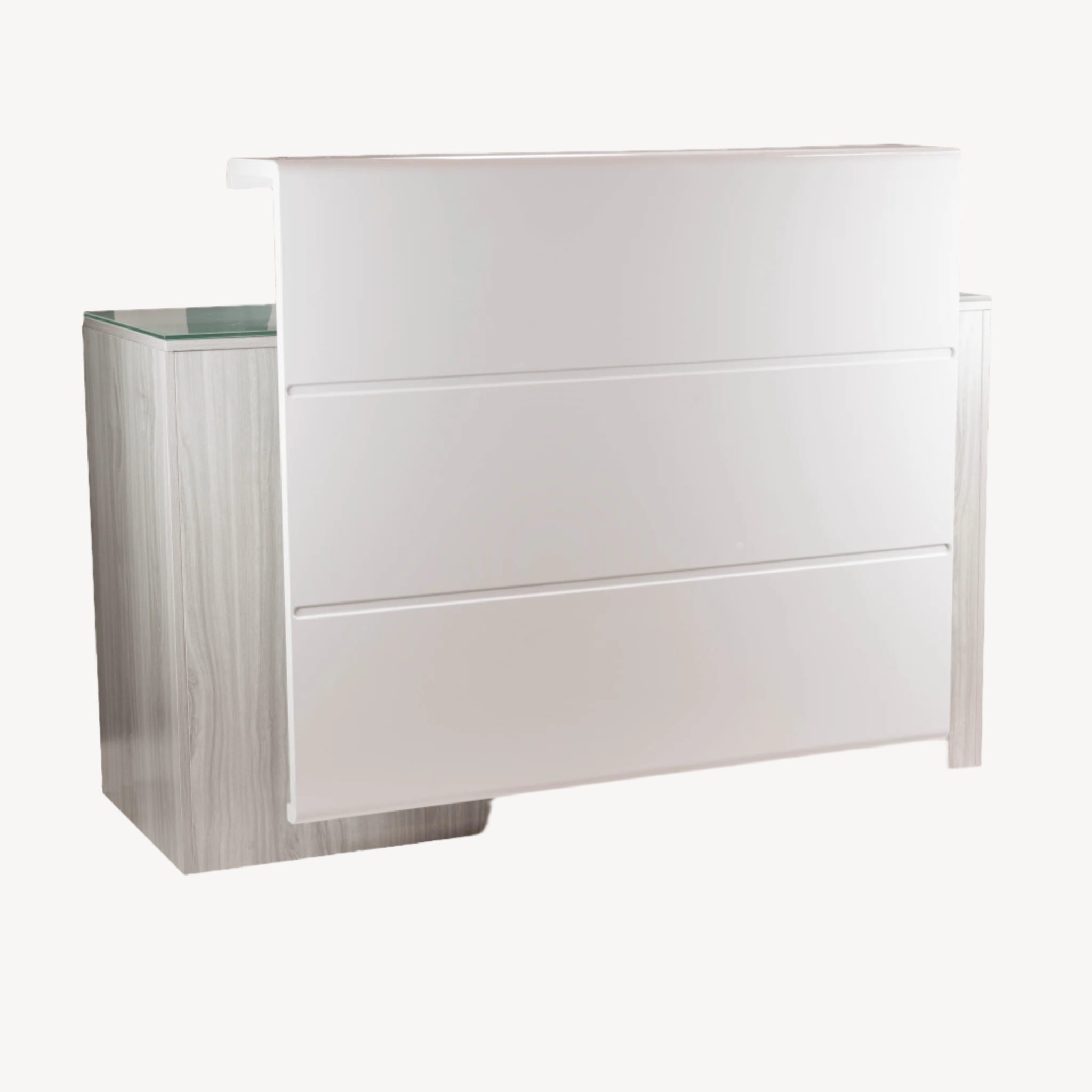Modern Fiori Omni Reception Desk - Elegant L-Shaped Office Front Desk with Storage | Perfect for Corporate Lobbies, Hotels, and Business Centers