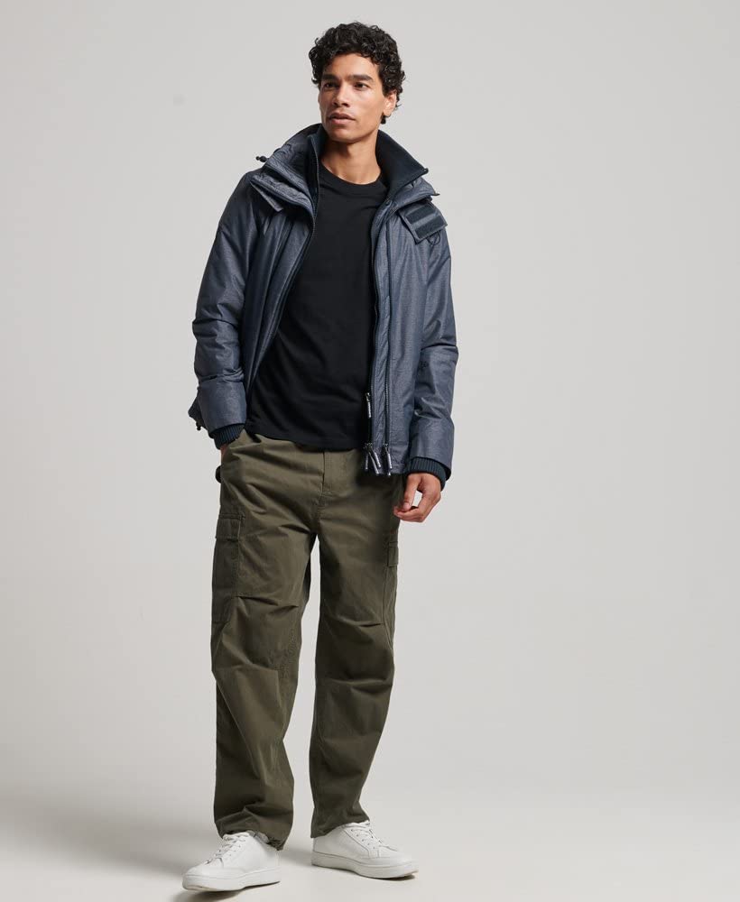 Superdry Men's Waterproof Rain Jacket - Lightweight Windbreaker for Outdoor Hiking, Camping & Travel - Durable Weatherproof Coat with Hood