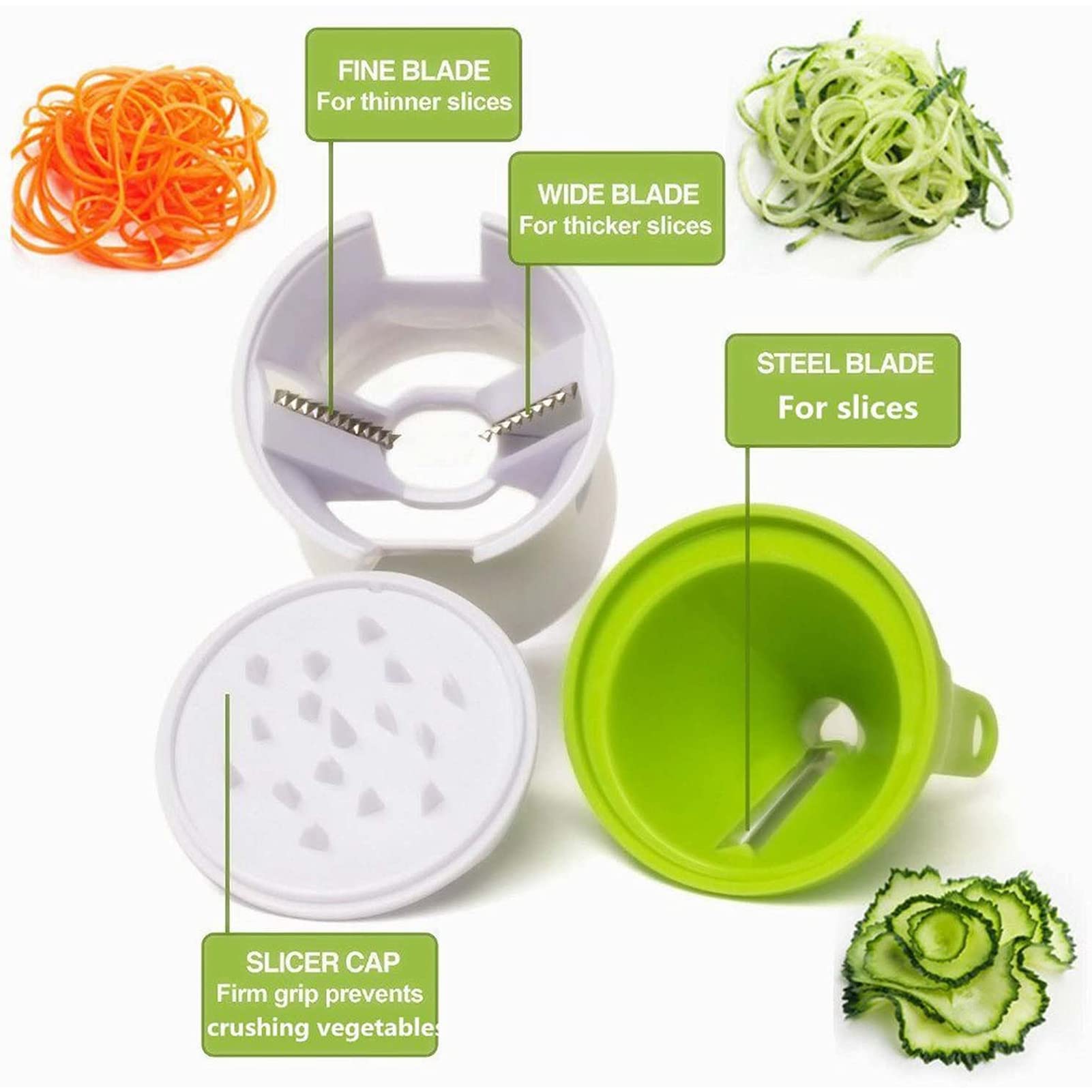 Best Vegetable Spiralizer - Zucchini Noodle Maker & Spaghetti Pasta Cutter | Handheld Spiral Vegetable Slicer for Healthy Low-Carb Meals, Salad Toppings & Meal Prep | Perfect for Keto, Paleo & Vegan Diets