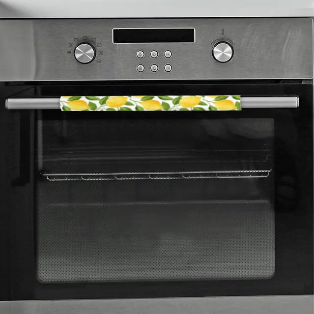 Lemon Refrigerator Handle Covers Set of 2 - Washable Kitchen Appliance Handle Protectors for Fridge, Microwave, Dishwasher & Oven - Food & Oil Stain Resistant - Summer Kitchen Decor Upgrade (Perfect for Home, Apartment & RV Use)