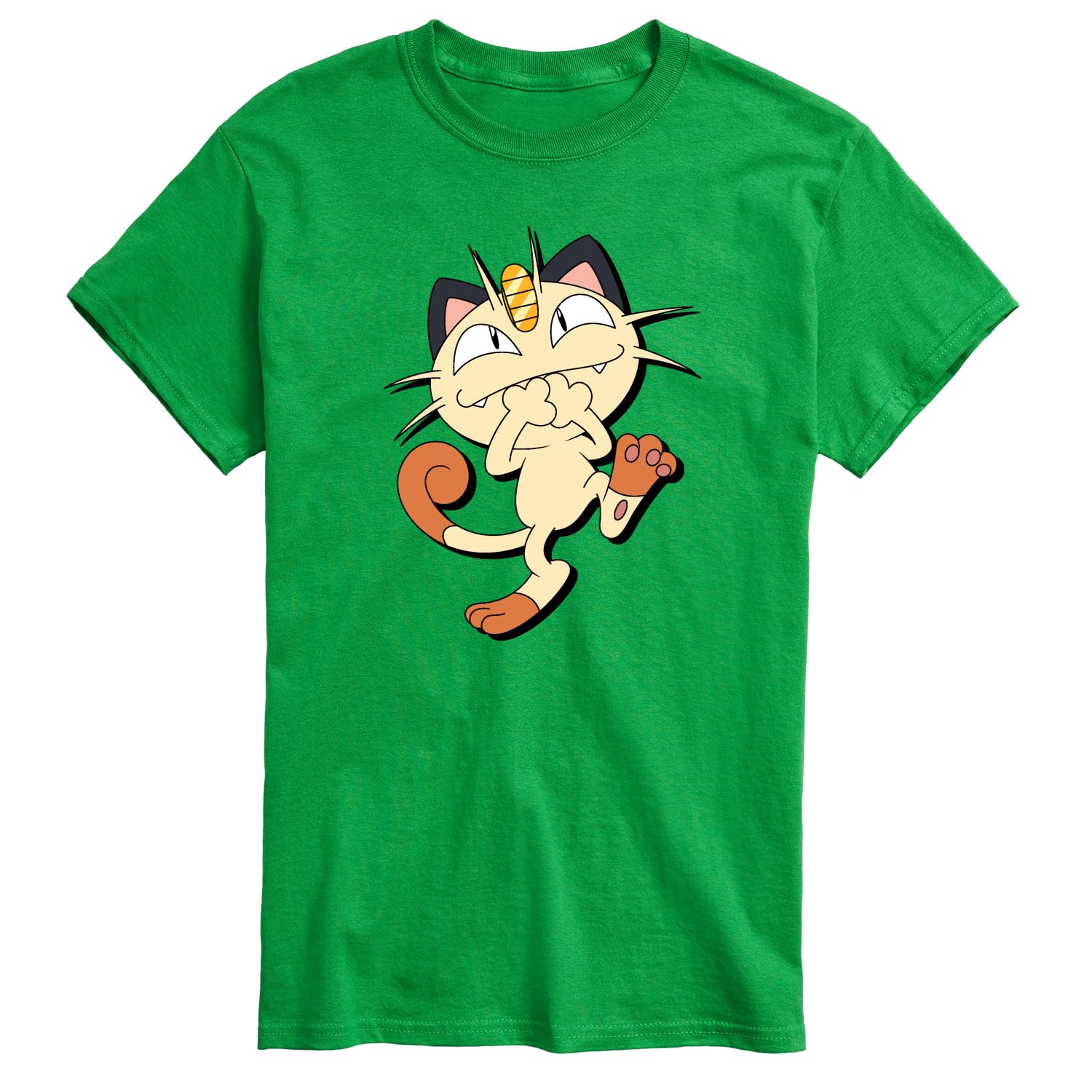 HYBRID APPAREL Men's Pokémon Meowth Shadow Graphic T-Shirt - Short Sleeve Cotton Tee for Casual Wear, Gaming Events & Anime Conventions