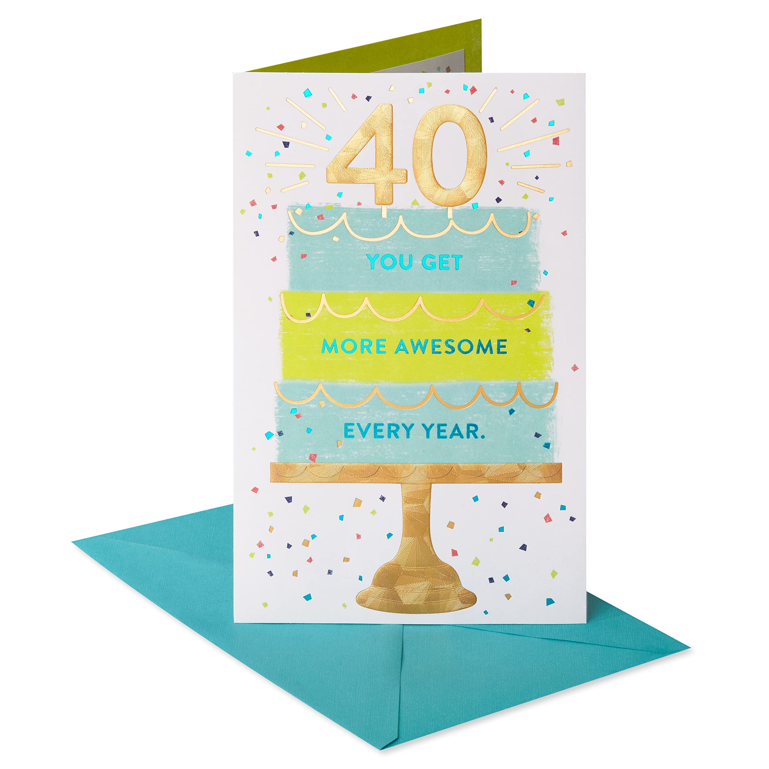 American Greetings 40th Birthday Card - Funny & Elegant Design for Milestone Celebration - Perfect for Parties, Gifts & Special Moments