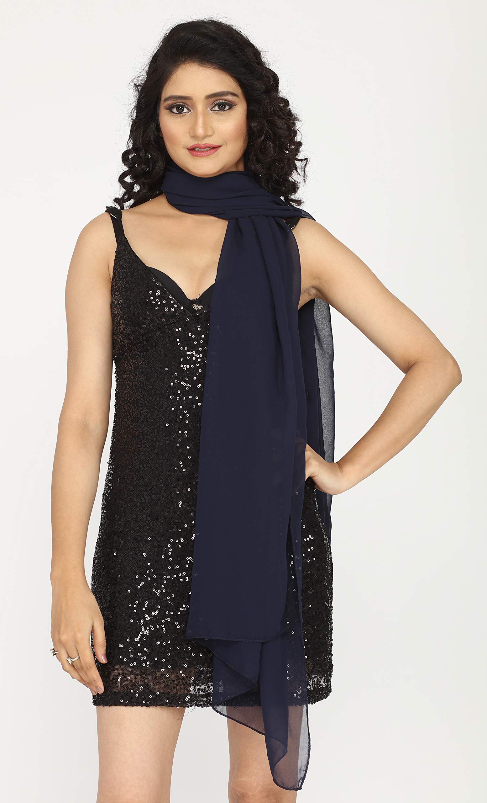 KoC Women's Chiffon Fashion Scarf - Long Elegant Shawl, Veil Stole & Beach Wrap Coverup - Perfect for Travel, Weddings, and Summer Outfits