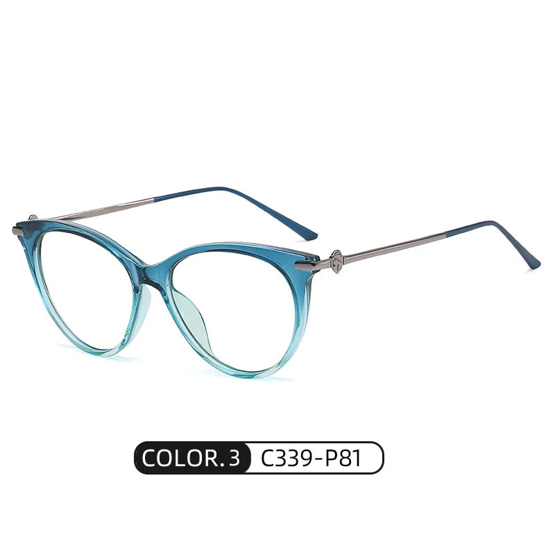 Bclear Women's Full Rim Cat Eye Acetate Alloy Eyeglasses WD810 - Stylish Reading Glasses for Work, Office & Everyday Fashion Accessory