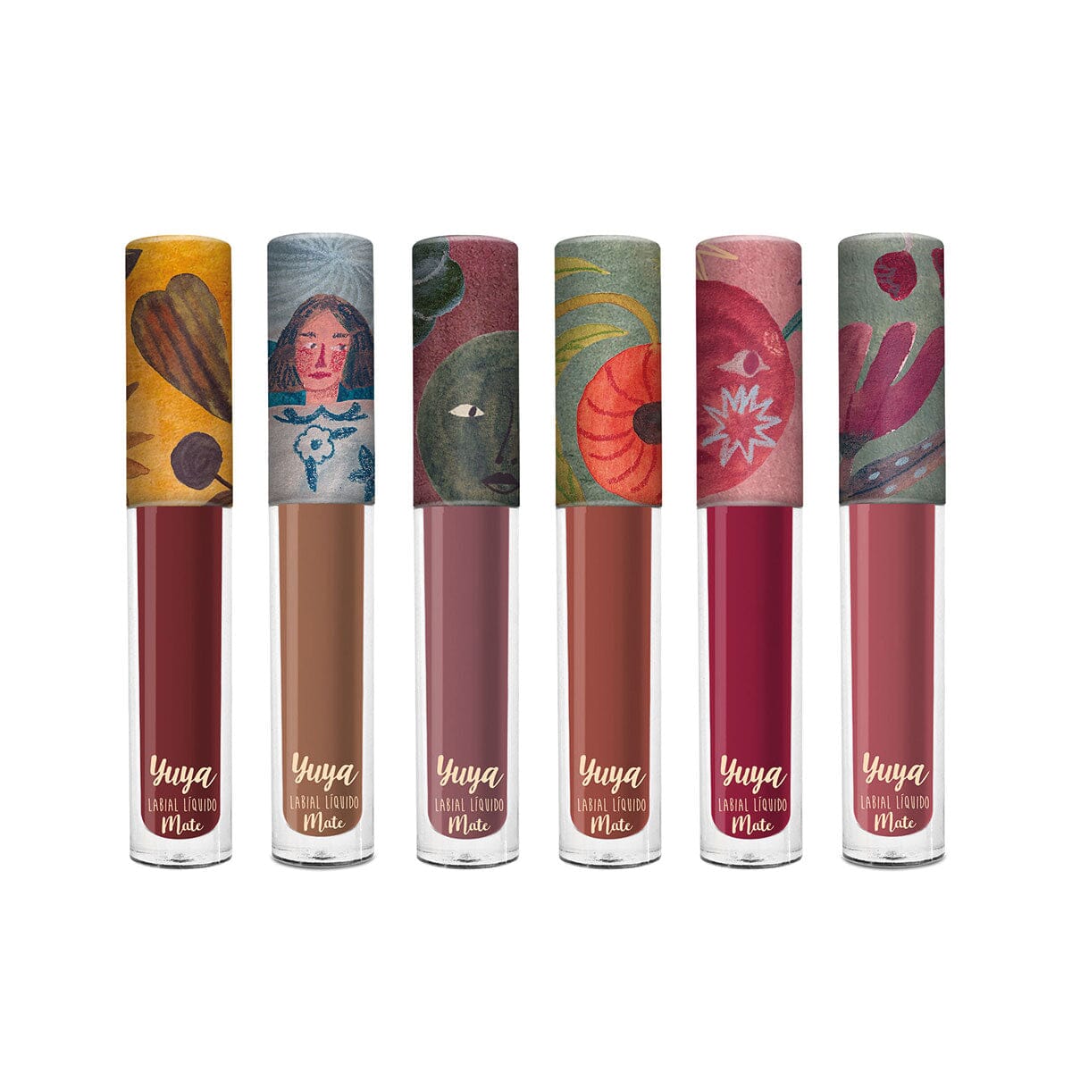 6-Piece Matte Liquid Lipstick Set by Yuya 2024 (Alchemy, Sonnet, Mist, Echo, Comet, Weed) - Long-Lasting Waterproof Lip Makeup for Parties, Dates & Everyday Wear