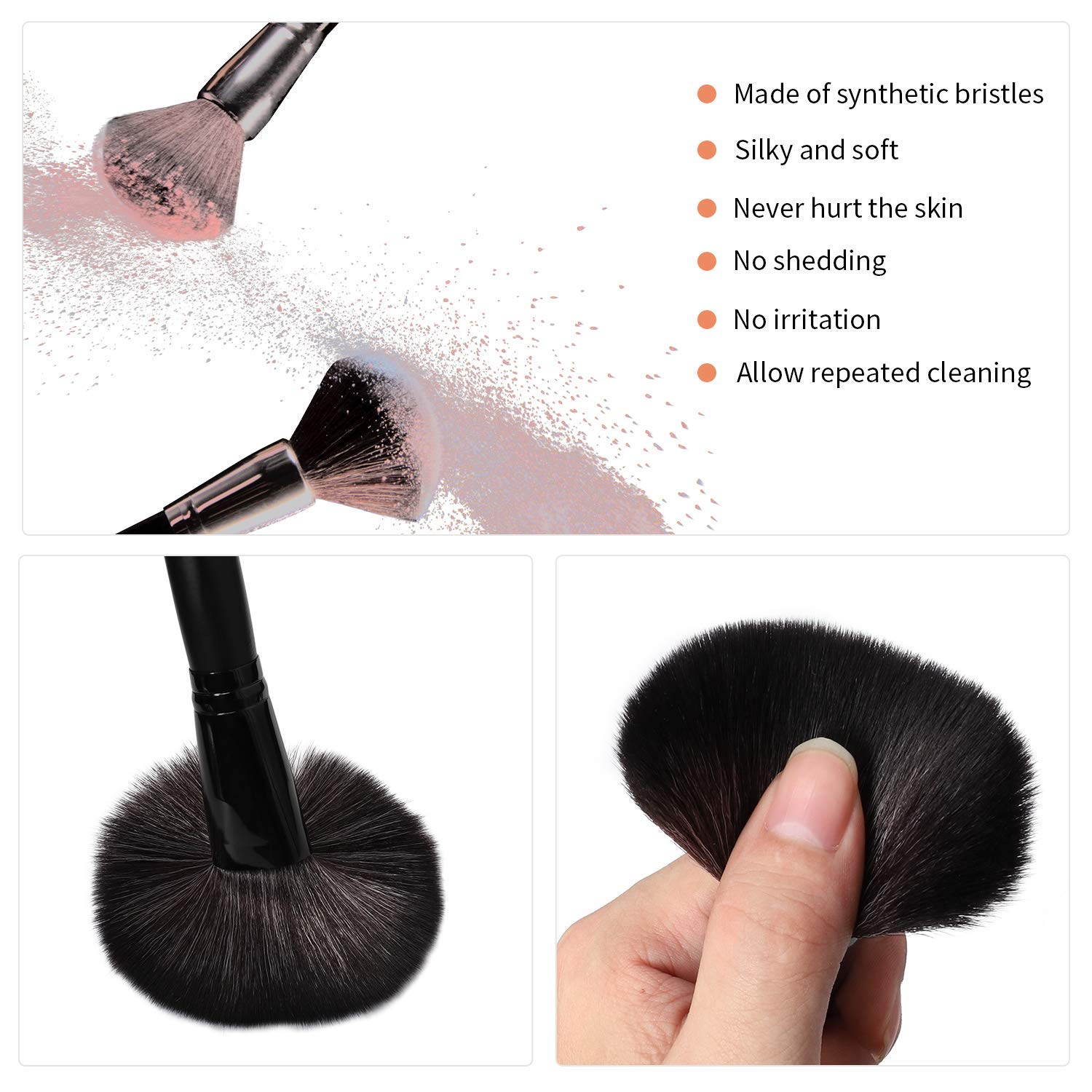 Khelni 12-Piece Professional Makeup Brush Set for Face & Eyes | Premium Synthetic Hair Cosmetic Brushes | Includes Black Travel Pouch | Perfect for Makeup Artists & Beauty Enthusiasts