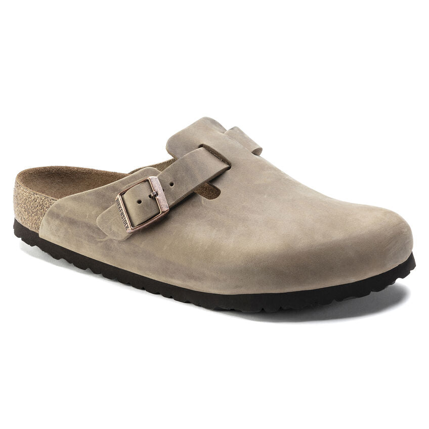 Birkenstock Boston Oiled Leather Soft Footbed Clog - Comfortable Unisex Slip-On Shoes in Tobacco Brown | Perfect for Home, Office & Casual Wear