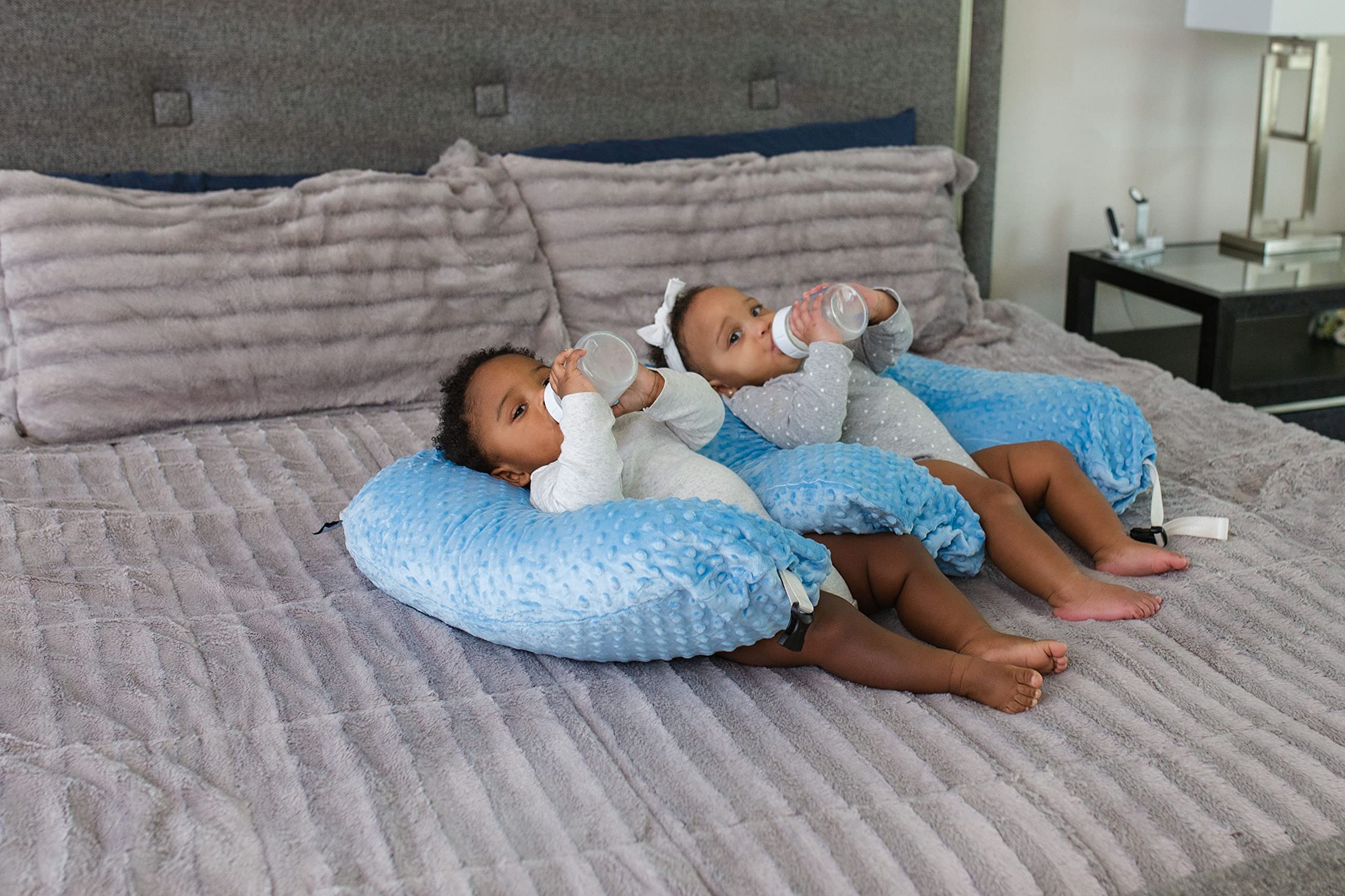 Twin Z Pillow Navy Blue - 6-in-1 Nursing Pillow for Breastfeeding, Bottle Feeding, Tummy Time, Reflux Relief & Support | Perfect for Newborns, Twins & Moms (Home, Hospital & Travel Use)
