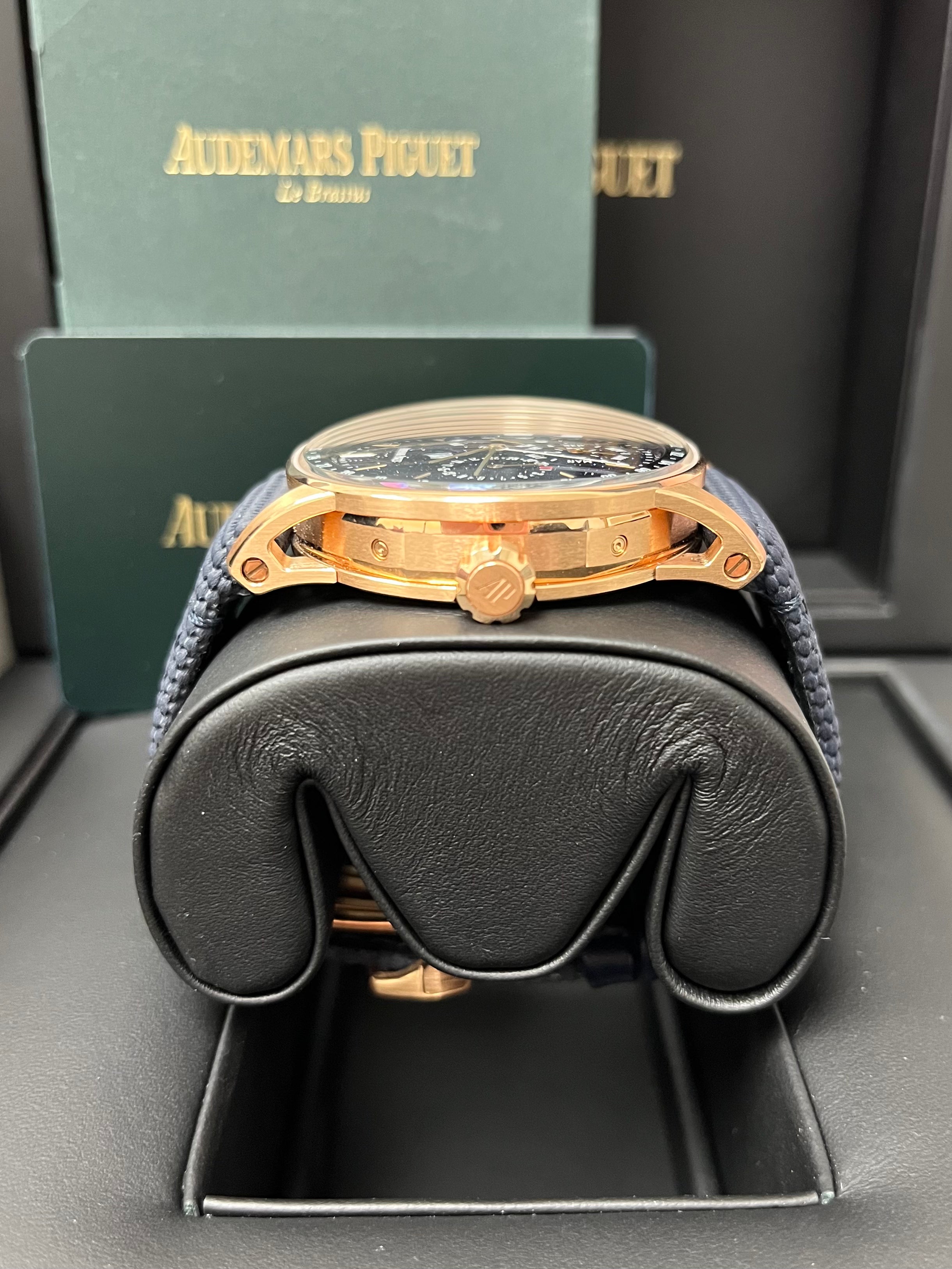 Audemars Piguet Code 11.59 Perpetual Calendar Luxury Watch - 18K Rose Gold Case, Blue Dial, Leather Strap Ref#26394OR.OO.D321CR.01 | Perfect for Business Meetings, Formal Events & Watch Collectors