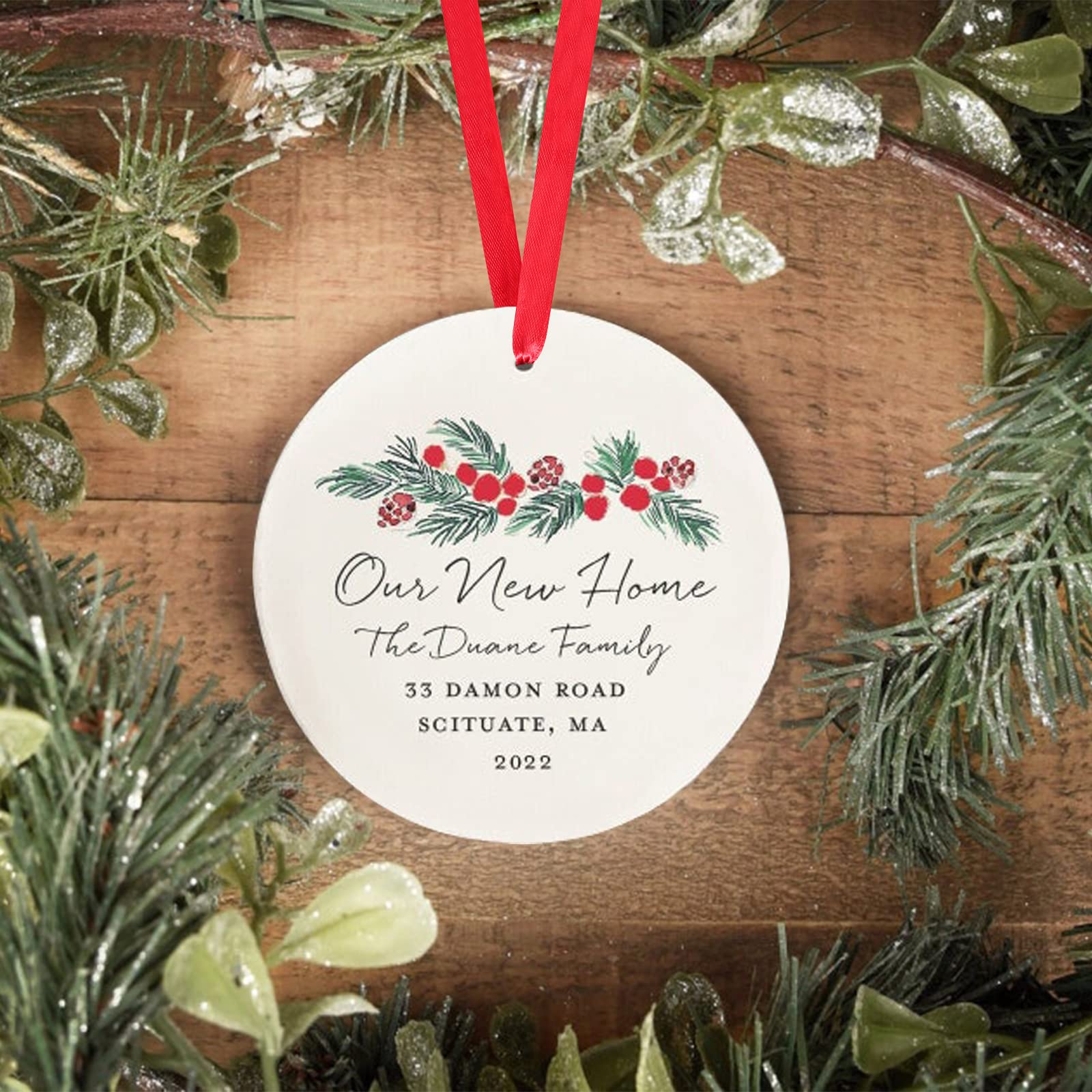 Personalized New House Ornament - Custom Christmas Tree Decor for Homeowners - Unique Housewarming Gift for New Home Owners - Elegant Home Decorations - Perfect for Holiday Celebrations & Welcoming New Neighbors