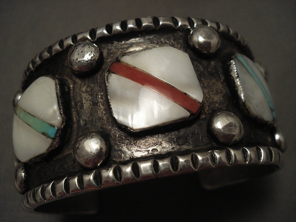 100 Gram 'Unique Oblique' Inlay Turquoise Native American Sterling Silver Bracelet - Handmade Southwest Jewelry for Women, Boho Chic Accessory for Festival & Everyday Wear