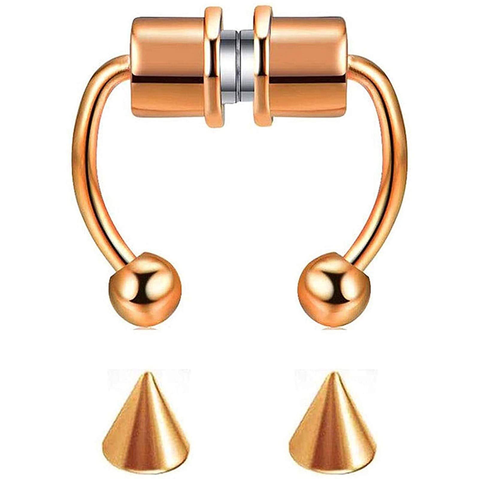 Horseshoe Fake Nose Ring - Stainless Steel Magnetic Septum Hoop Piercing Jewelry for Women & Men | Perfect for Parties, Cosplay and Alternative Fashion