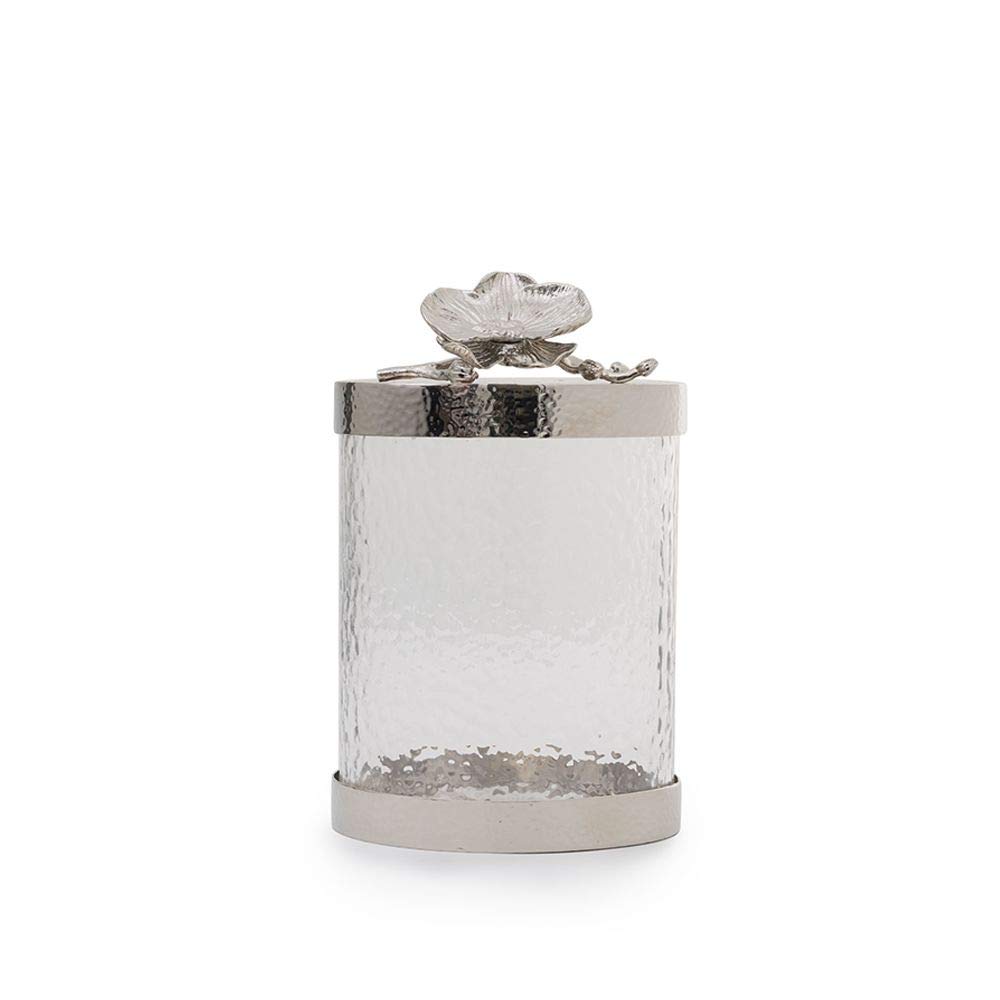 Michael Aram White Orchid Canister (Small) - Elegant Ceramic Storage Jar for Tea, Coffee & Spices - Perfect for Kitchen, Pantry & Home Decor