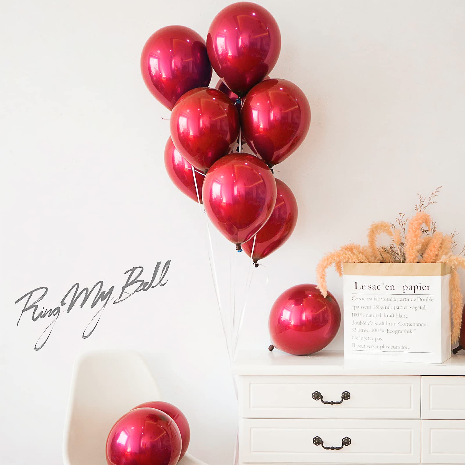50 PCS 10 Inch Double-Layered Chrome Hot Pink Metallic Latex Balloons - Premium Party Decor for Birthday, Baby Shower, Wedding, Bridal, Anniversary & Graduation Celebrations - Perfect for Indoor/Outdoor Party Decorations