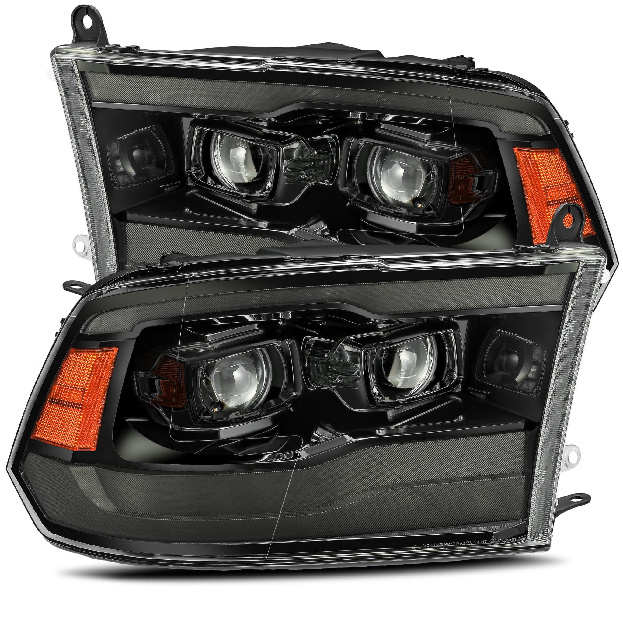 2009-2018 Ram Truck LUXX Series LED Projector Headlights - Alpha Black by Alpha Rex (880540) - High Performance Lighting for Night Driving & Off-Road Adventures
